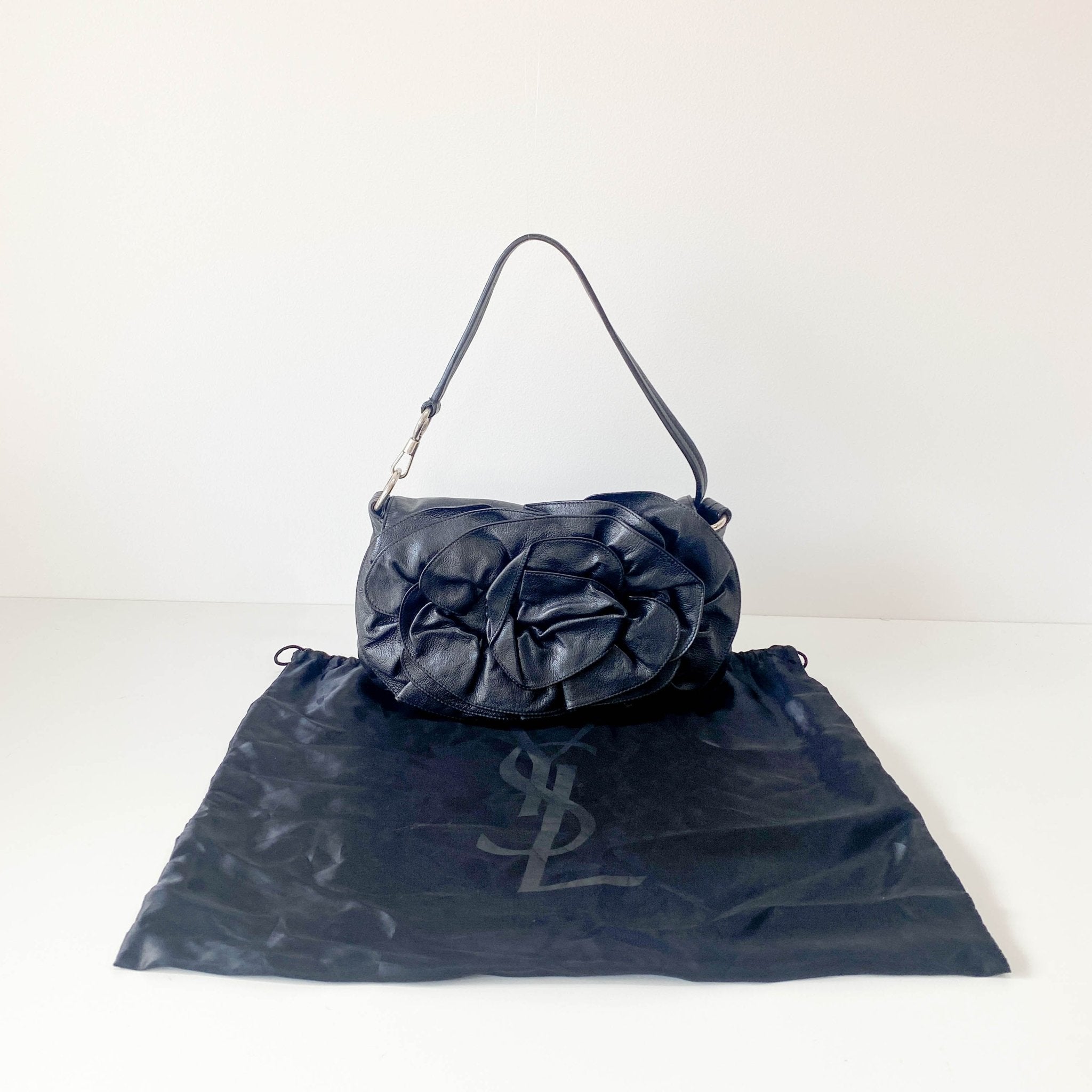 SAINT LAURENT Rive Gauche Leather Black Shoulder Bag, in , Sold by HIVE PRELOVED - Shoulder Bags, ,