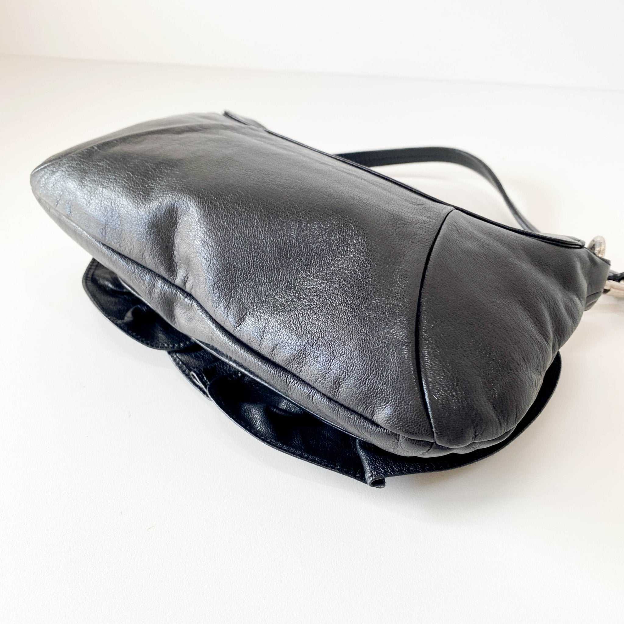 SAINT LAURENT Rive Gauche Leather Black Shoulder Bag, in , Sold by HIVE PRELOVED - Shoulder Bags, ,