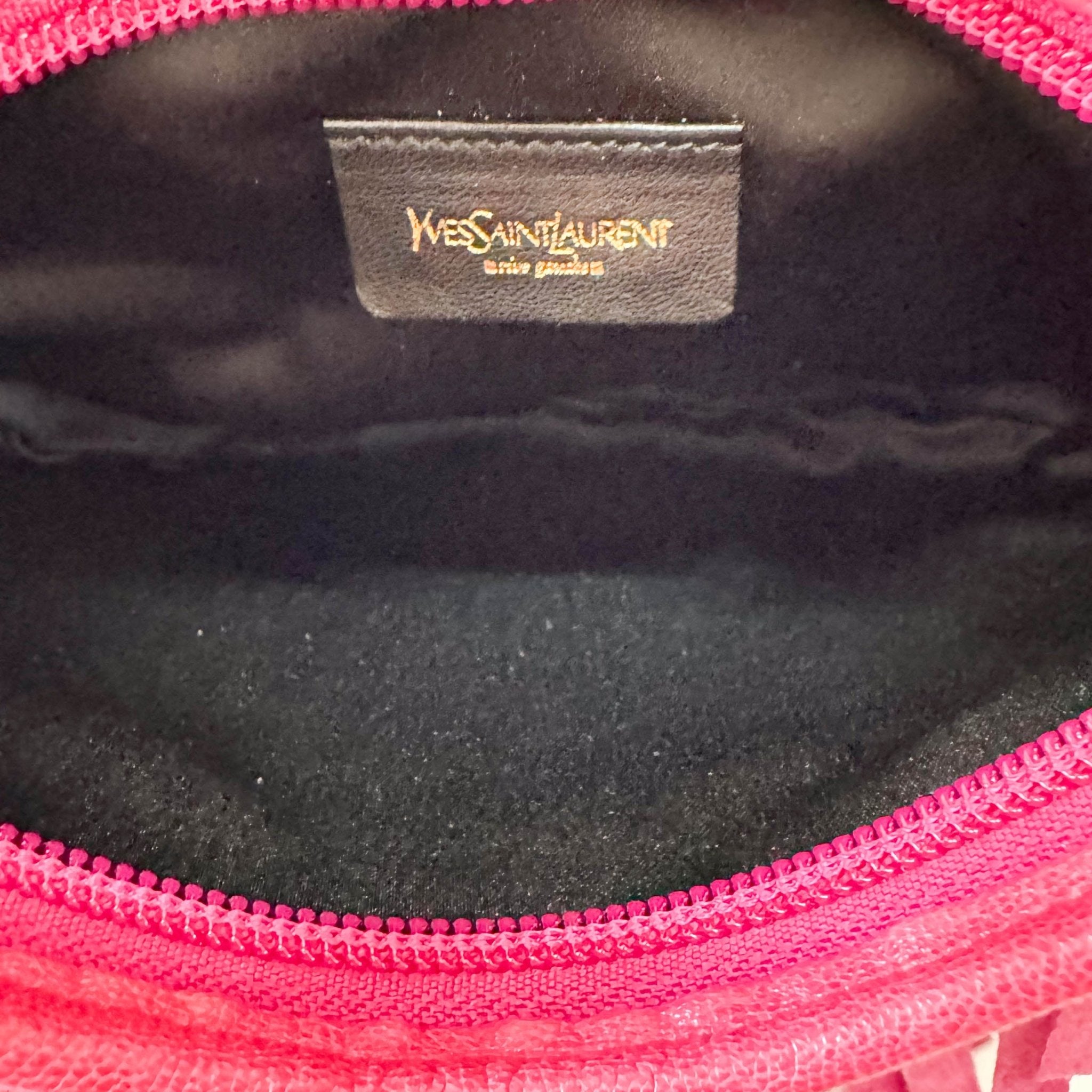 SAINT LAURENT Rive Gauche Pink Fringe Leather Mini Shoulder Bag, in , Sold by HIVE PRELOVED - Shoulder Bags, ,