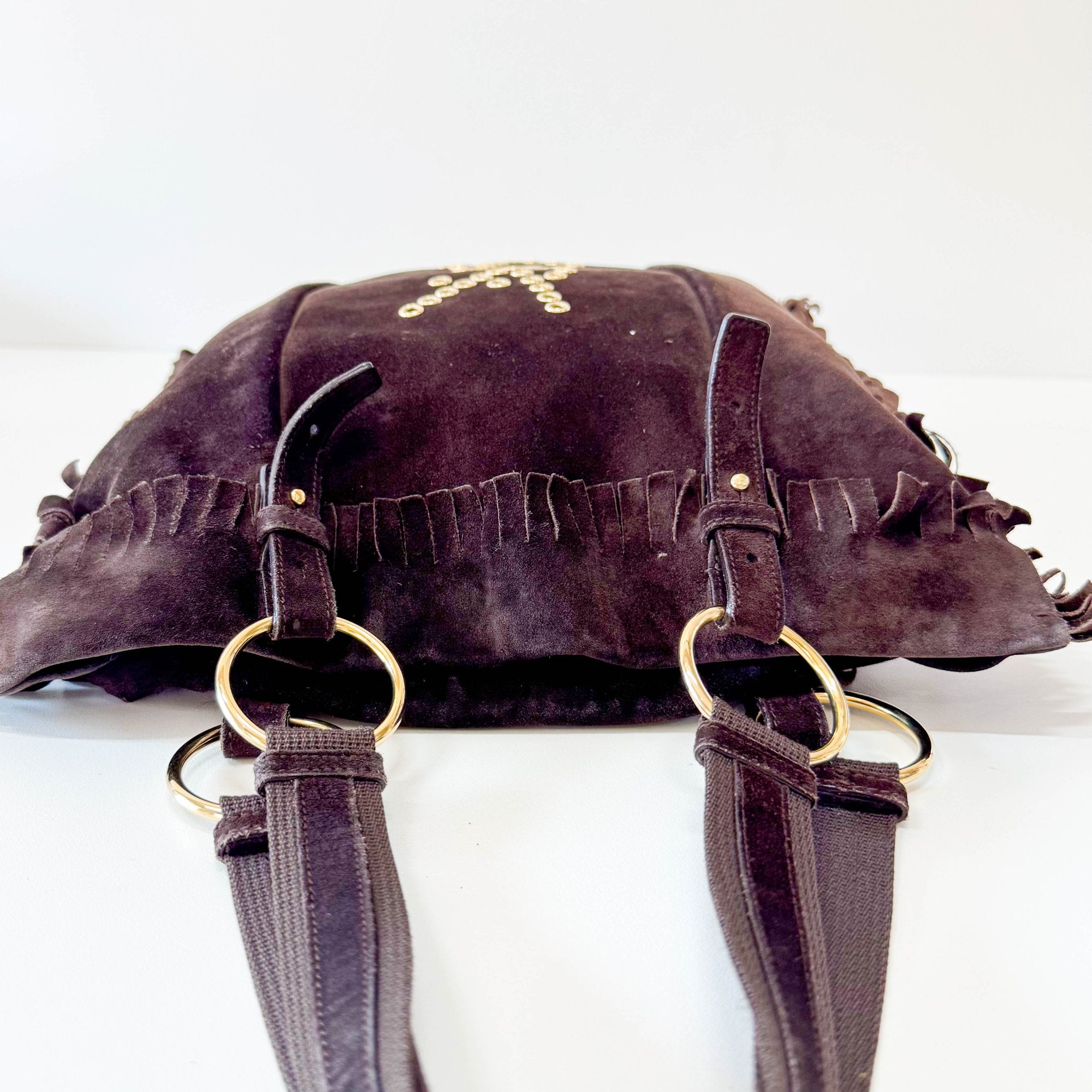 SAINT LAURENT Rive Gauche Suede Fringe Details Tote Shoulder Bag, in , Sold by HIVE PRELOVED - Shoulder Bags, ,