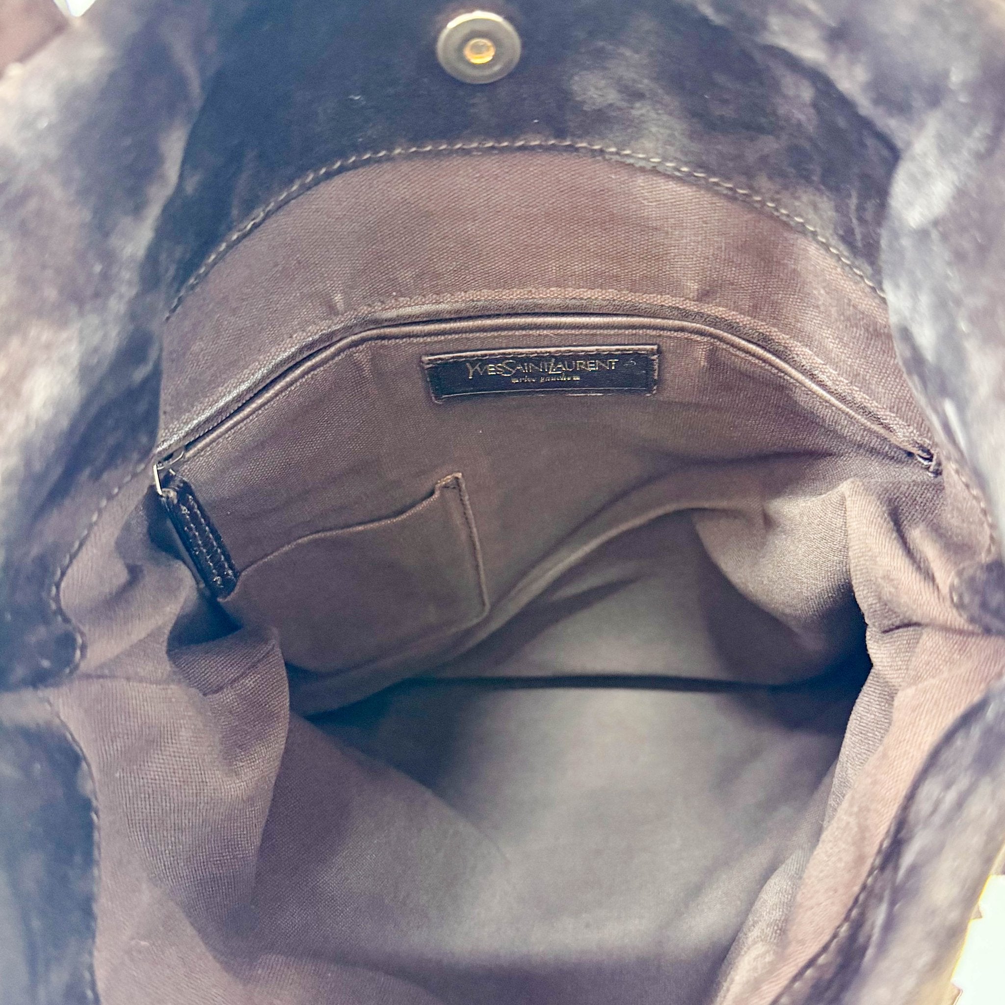 SAINT LAURENT Rive Gauche Suede Fringe Details Tote Shoulder Bag, in , Sold by HIVE PRELOVED - Shoulder Bags, ,