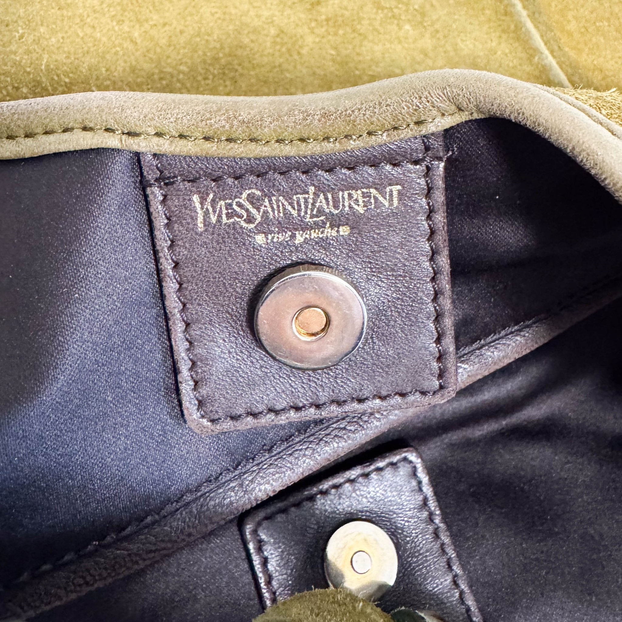 SAINT LAURENT Saint Laurent Paris Green Suede Small Mombasa Hobo Shoulder Bag, in , Sold by HIVE PRELOVED - Shoulder Bags, ,