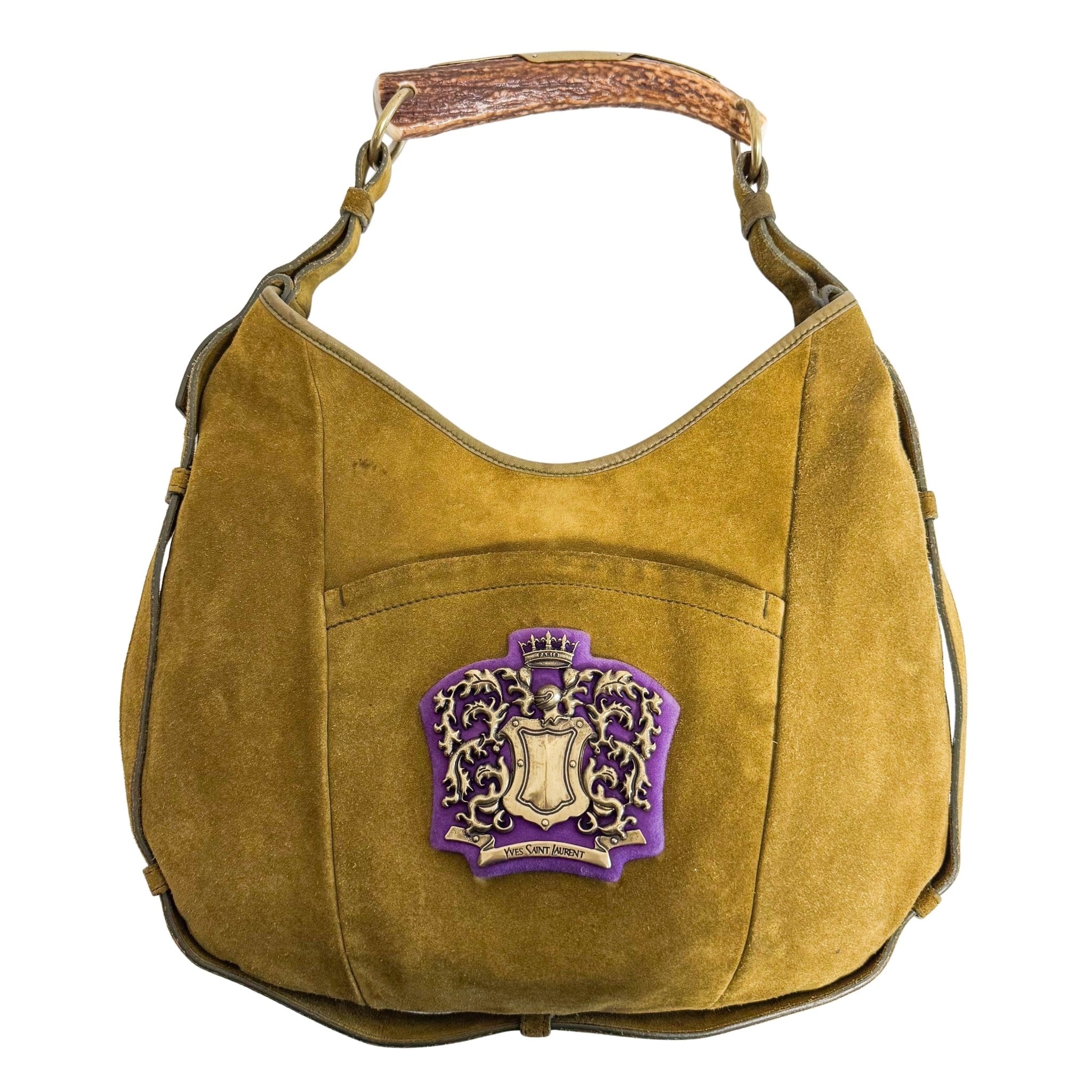 SAINT LAURENT Saint Laurent Paris Green Suede Small Mombasa Hobo Shoulder Bag, in , Sold by HIVE PRELOVED - Shoulder Bags, ,