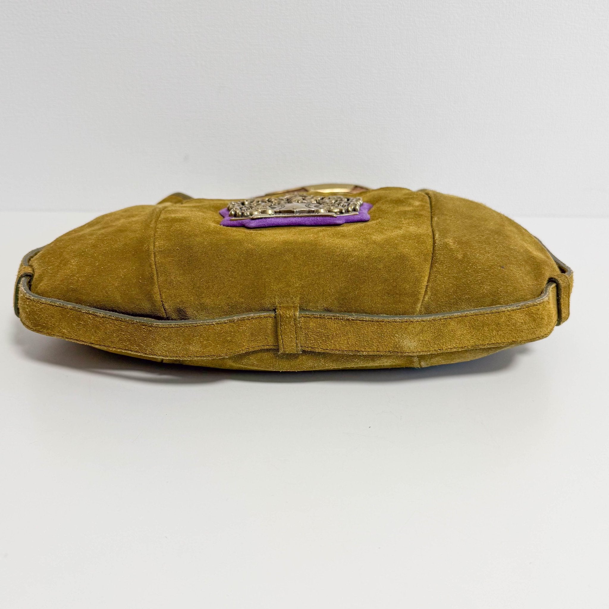 SAINT LAURENT Saint Laurent Paris Green Suede Small Mombasa Hobo Shoulder Bag, in , Sold by HIVE PRELOVED - Shoulder Bags, ,