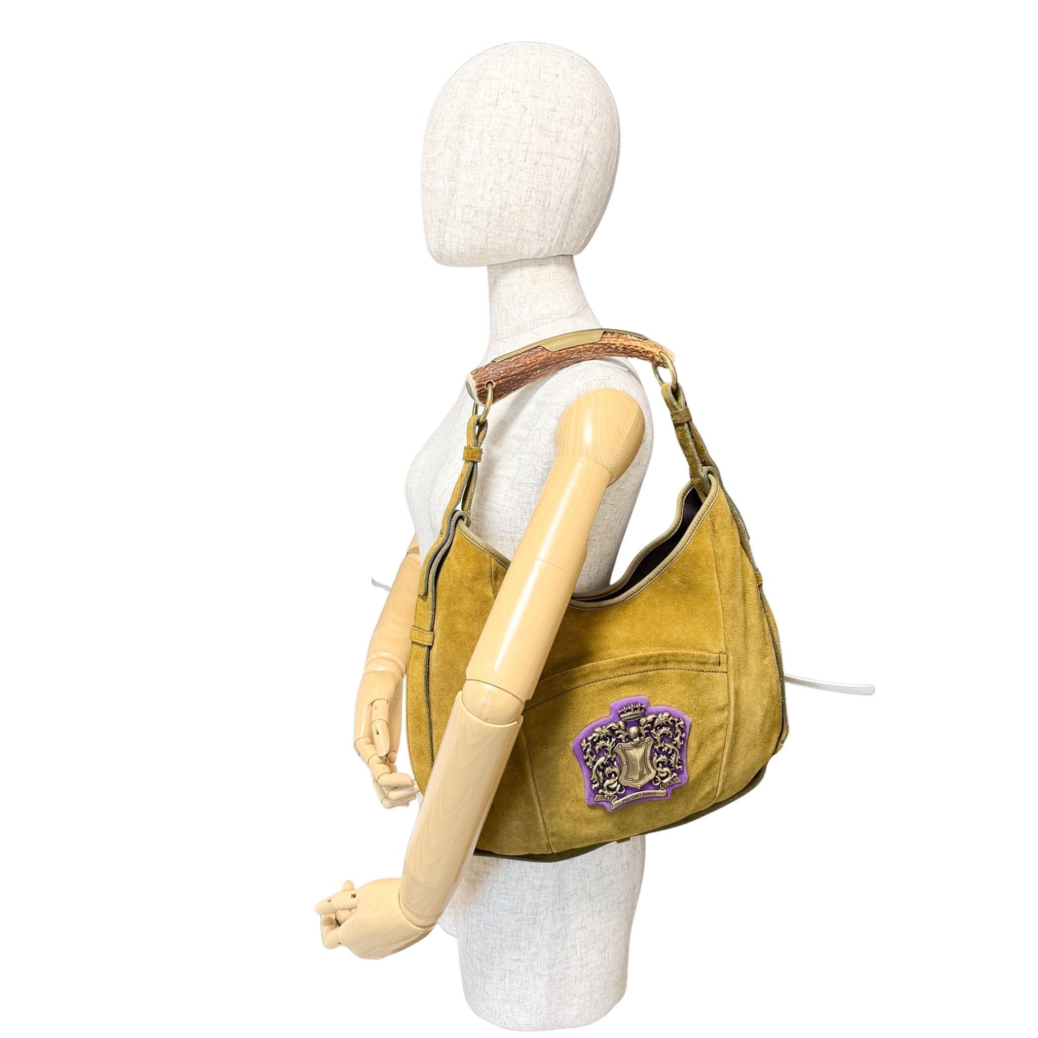 SAINT LAURENT Saint Laurent Paris Green Suede Small Mombasa Hobo Shoulder Bag, in , Sold by HIVE PRELOVED - Shoulder Bags, ,