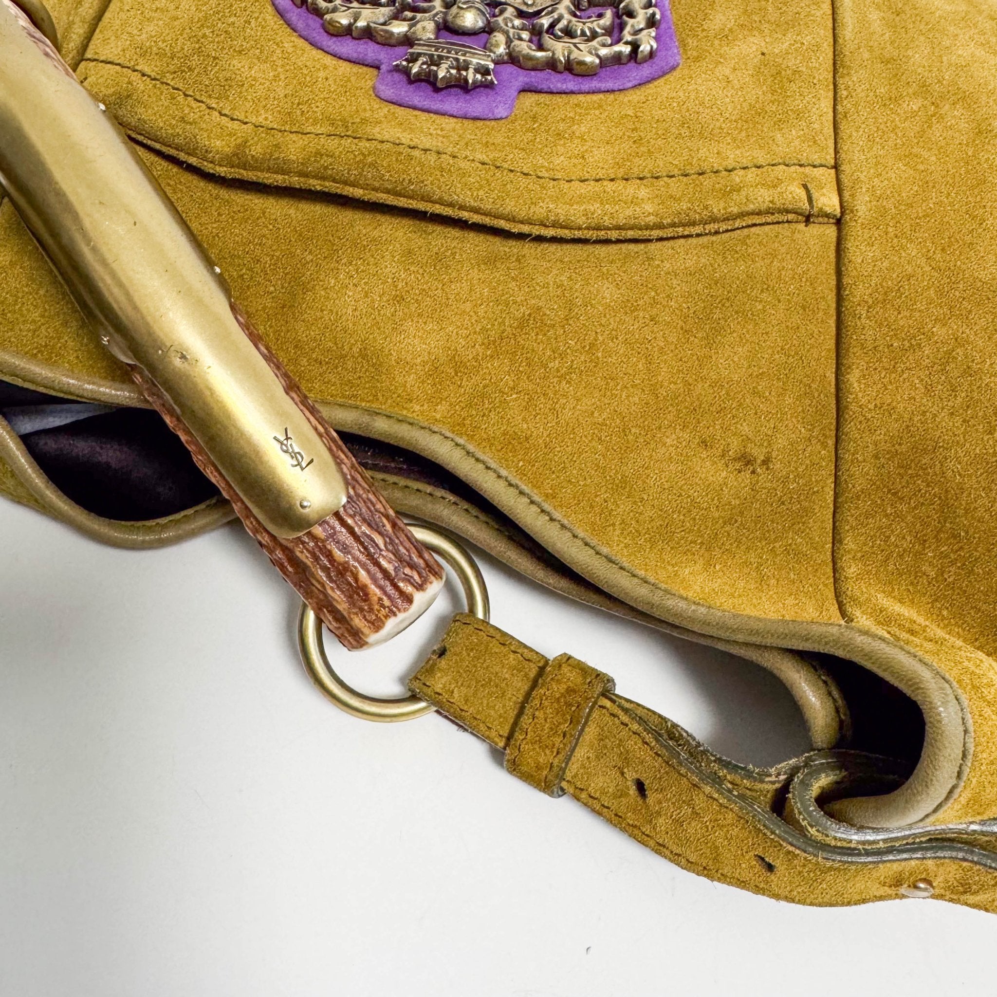 SAINT LAURENT Saint Laurent Paris Green Suede Small Mombasa Hobo Shoulder Bag, in , Sold by HIVE PRELOVED - Shoulder Bags, ,