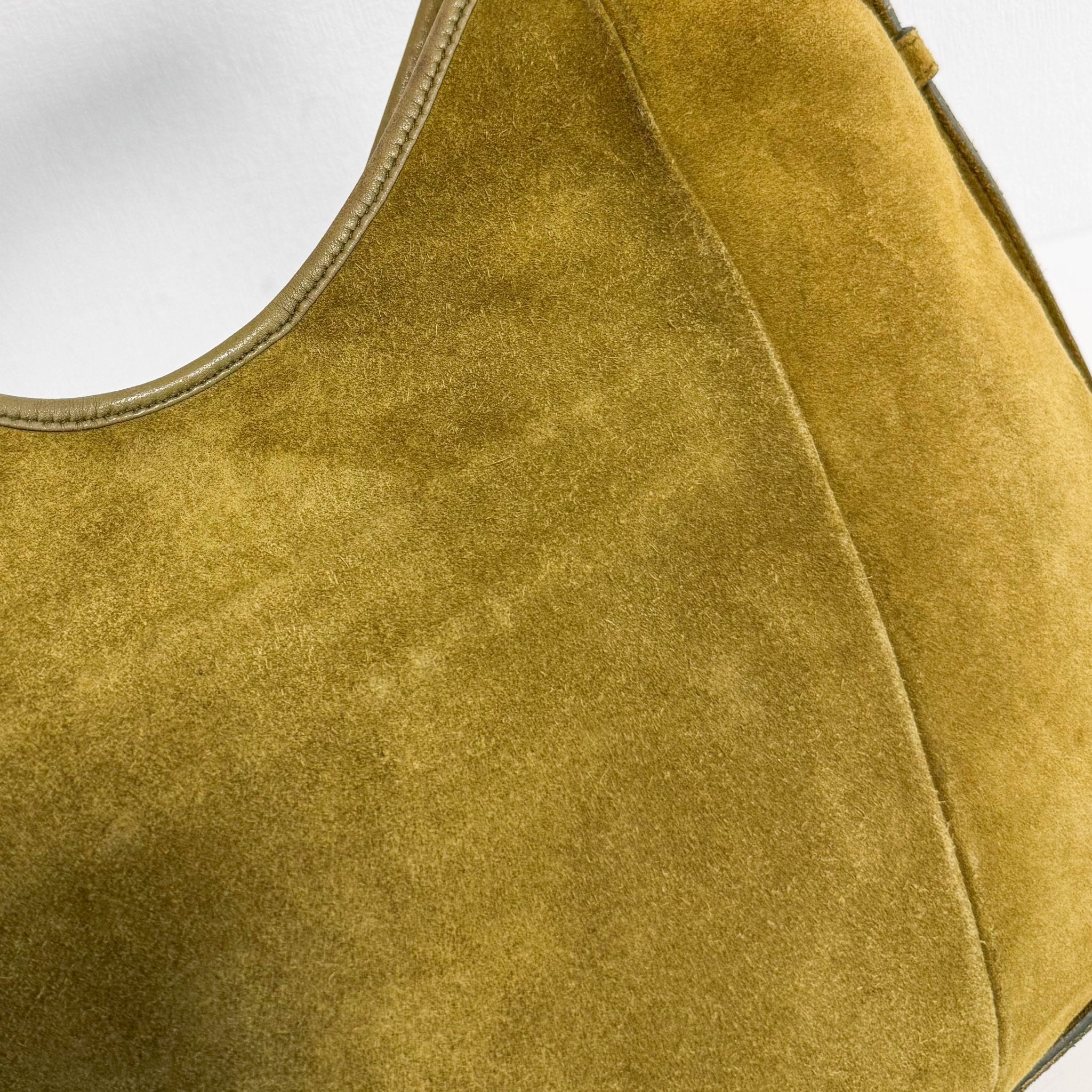 SAINT LAURENT Saint Laurent Paris Green Suede Small Mombasa Hobo Shoulder Bag, in , Sold by HIVE PRELOVED - Shoulder Bags, ,