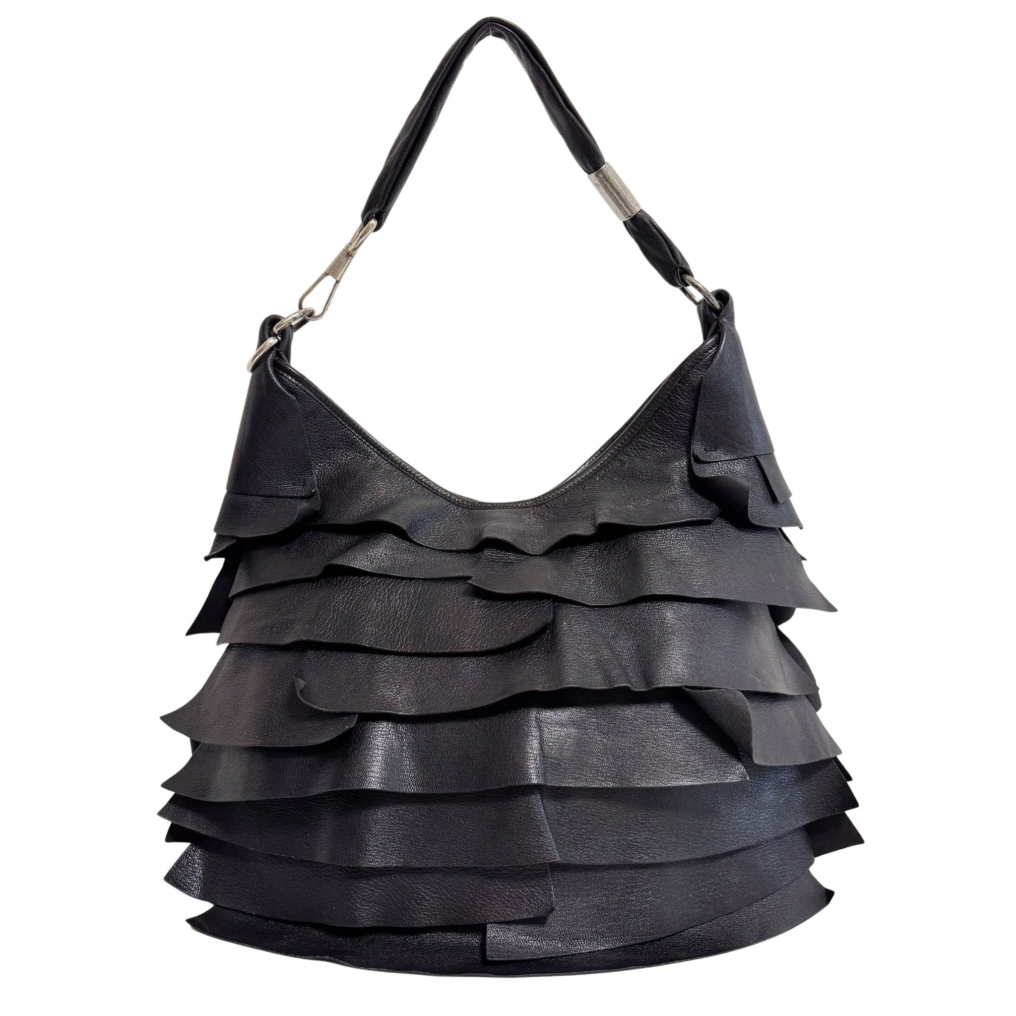 SAINT LAURENT Saint - Tropez Frill Shoulder Bag Black, in , Sold by HIVE PRELOVED - Shoulder Bags, ,