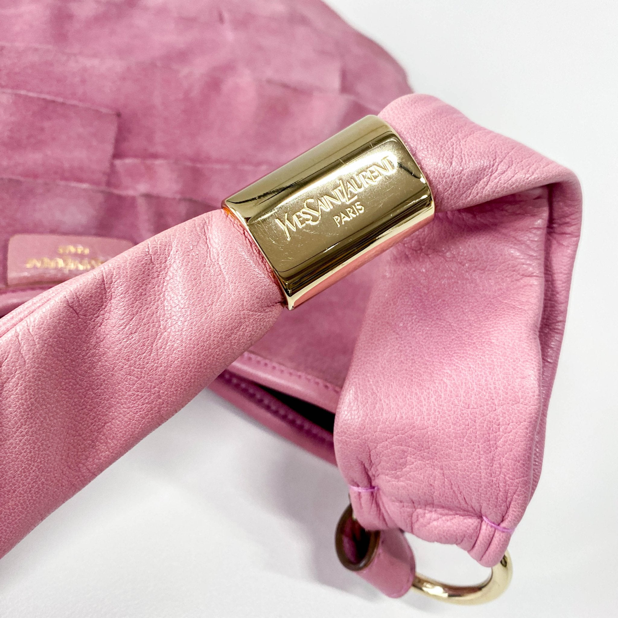 SAINT LAURENT Saint Tropez Rosé Pink Suede Handle Bag, in , Sold by HIVE PRELOVED - Handle Bags, ,