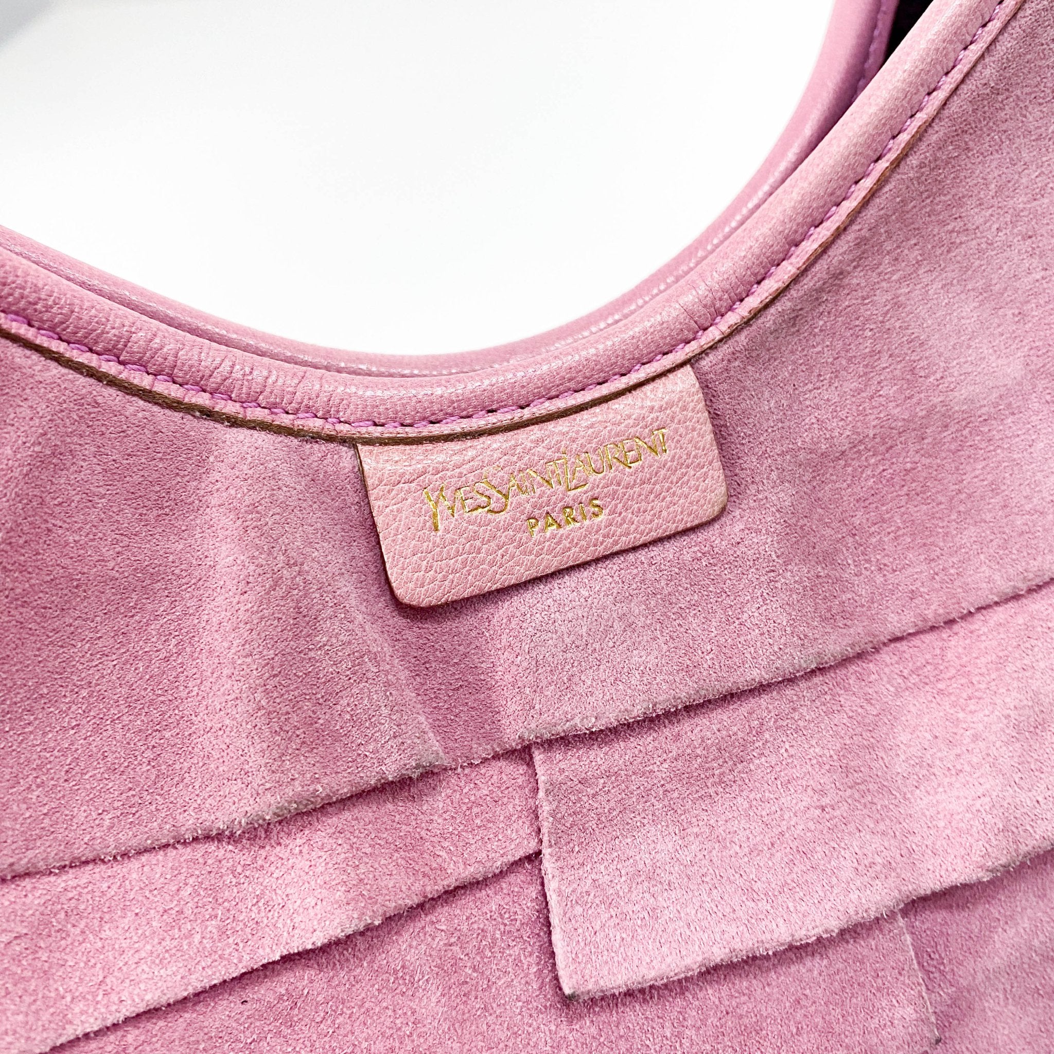 SAINT LAURENT Saint Tropez Rosé Pink Suede Handle Bag, in , Sold by HIVE PRELOVED - Handle Bags, ,