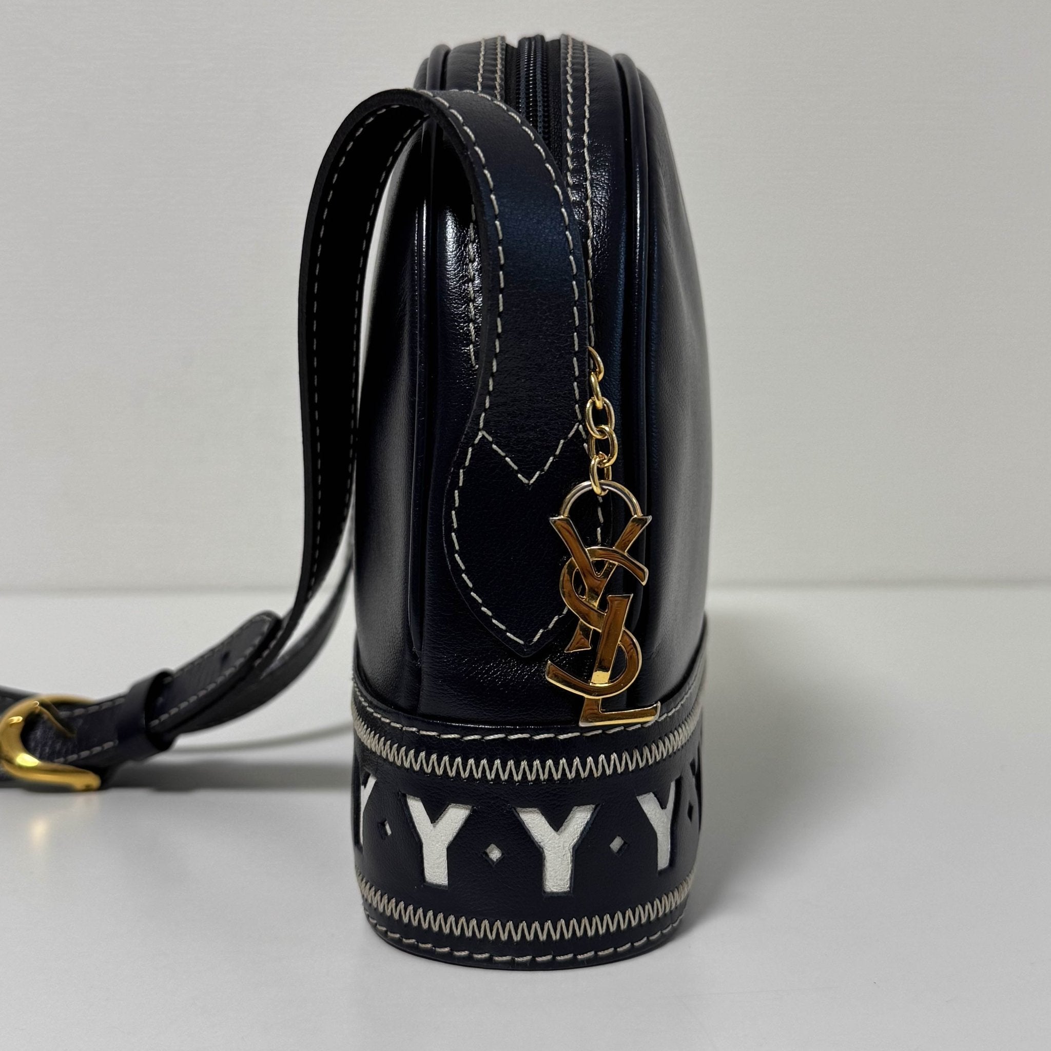 SAINT LAURENT Vintage Dome Dark Navy Shoulder Bag, in , Sold by HIVE PRELOVED - Shoulder Bags, ,