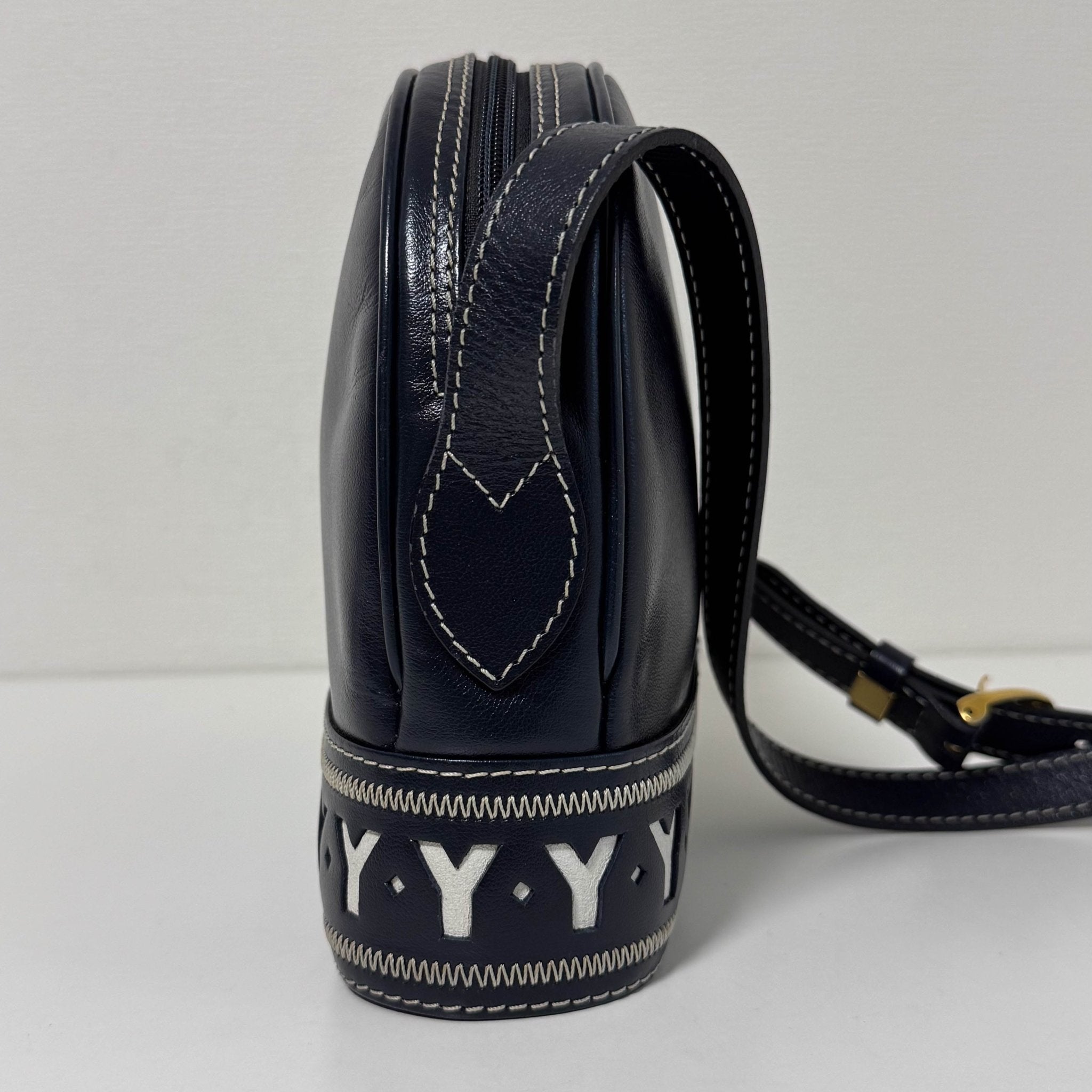 SAINT LAURENT Vintage Dome Dark Navy Shoulder Bag, in , Sold by HIVE PRELOVED - Shoulder Bags, ,