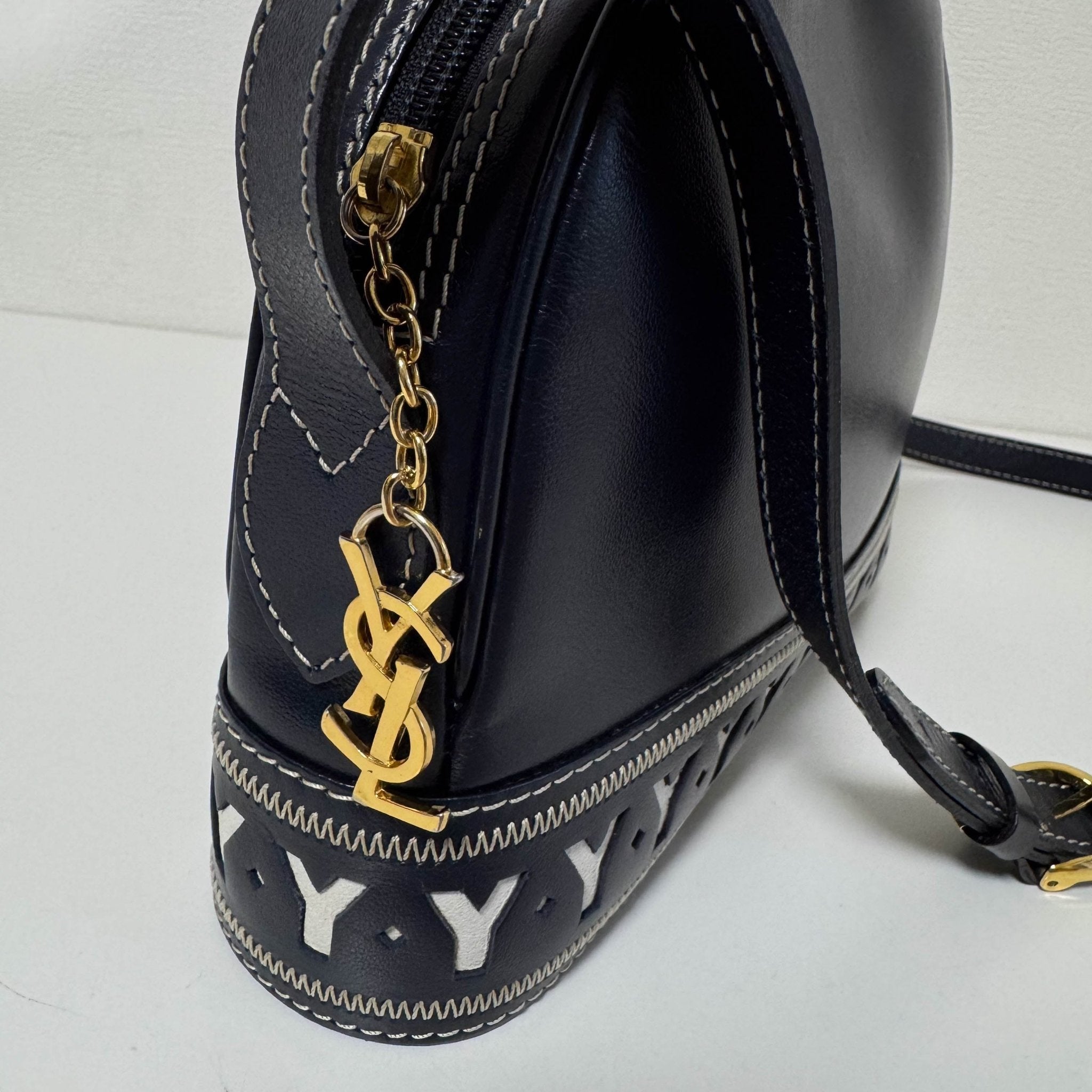 SAINT LAURENT Vintage Dome Dark Navy Shoulder Bag, in , Sold by HIVE PRELOVED - Shoulder Bags, ,