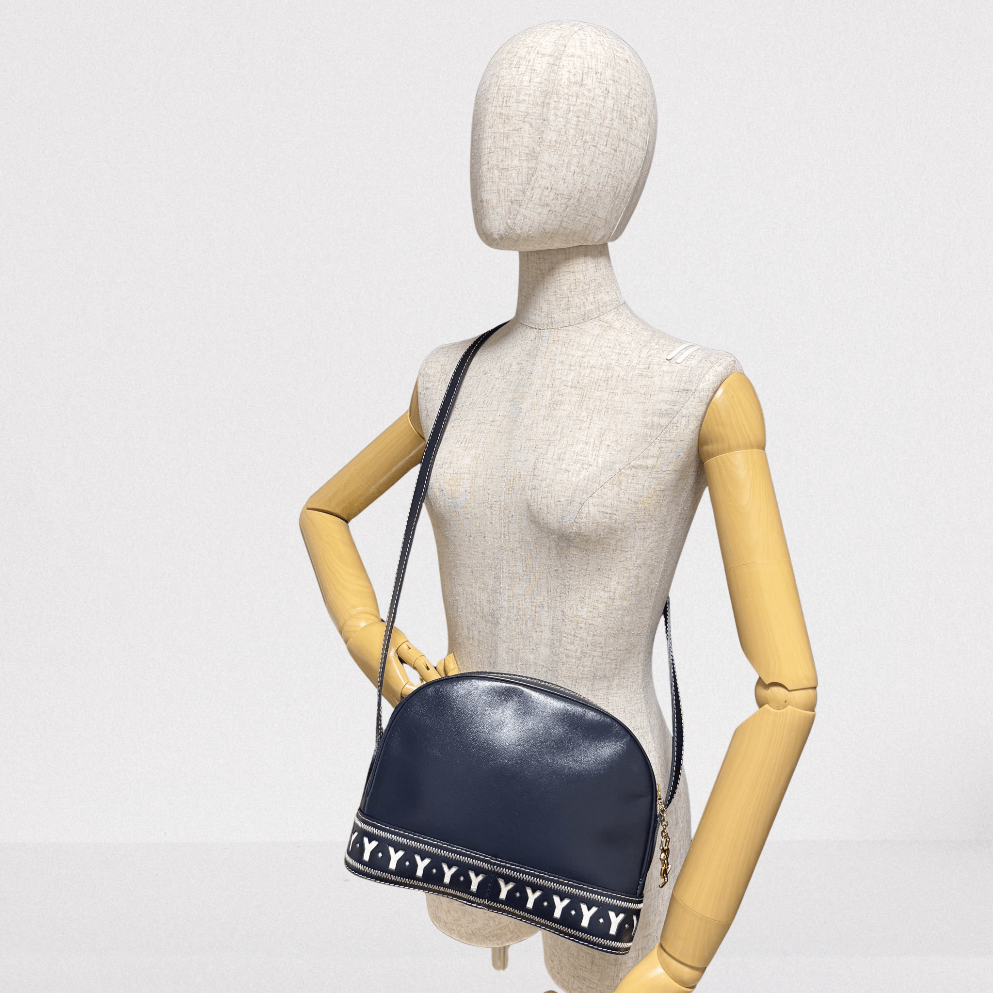 SAINT LAURENT Vintage Dome Dark Navy Shoulder Bag, in , Sold by HIVE PRELOVED - Shoulder Bags, ,