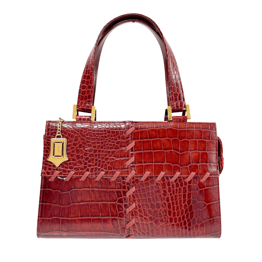 SAINT LAURENT Vintage Leather Brown Handbag, in , Sold by HIVE PRELOVED - Handle Bags, ,