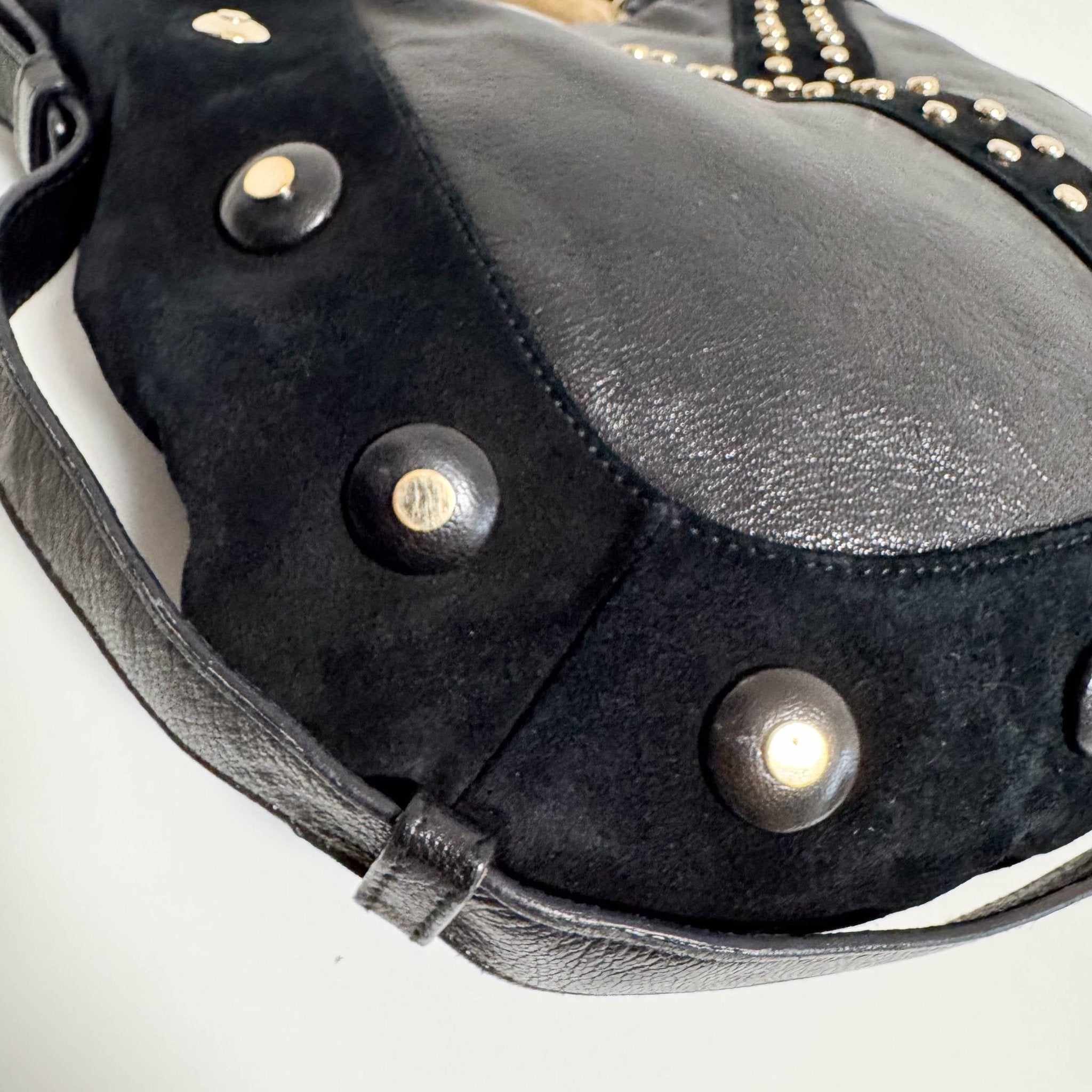 SAINT LAURENT Vintage Mombasa Black Suede/Leather Shoulder Bag, in , Sold by HIVE PRELOVED - Shoulder Bags, ,