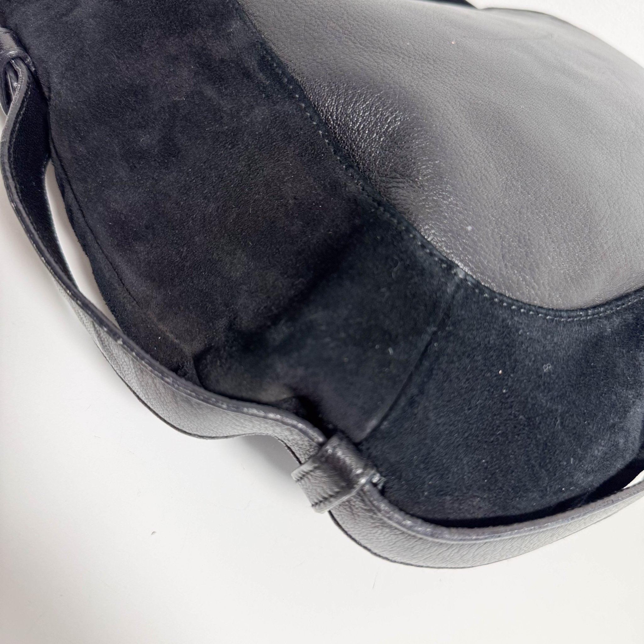 SAINT LAURENT Vintage Mombasa Black Suede/Leather Shoulder Bag, in , Sold by HIVE PRELOVED - Shoulder Bags, ,