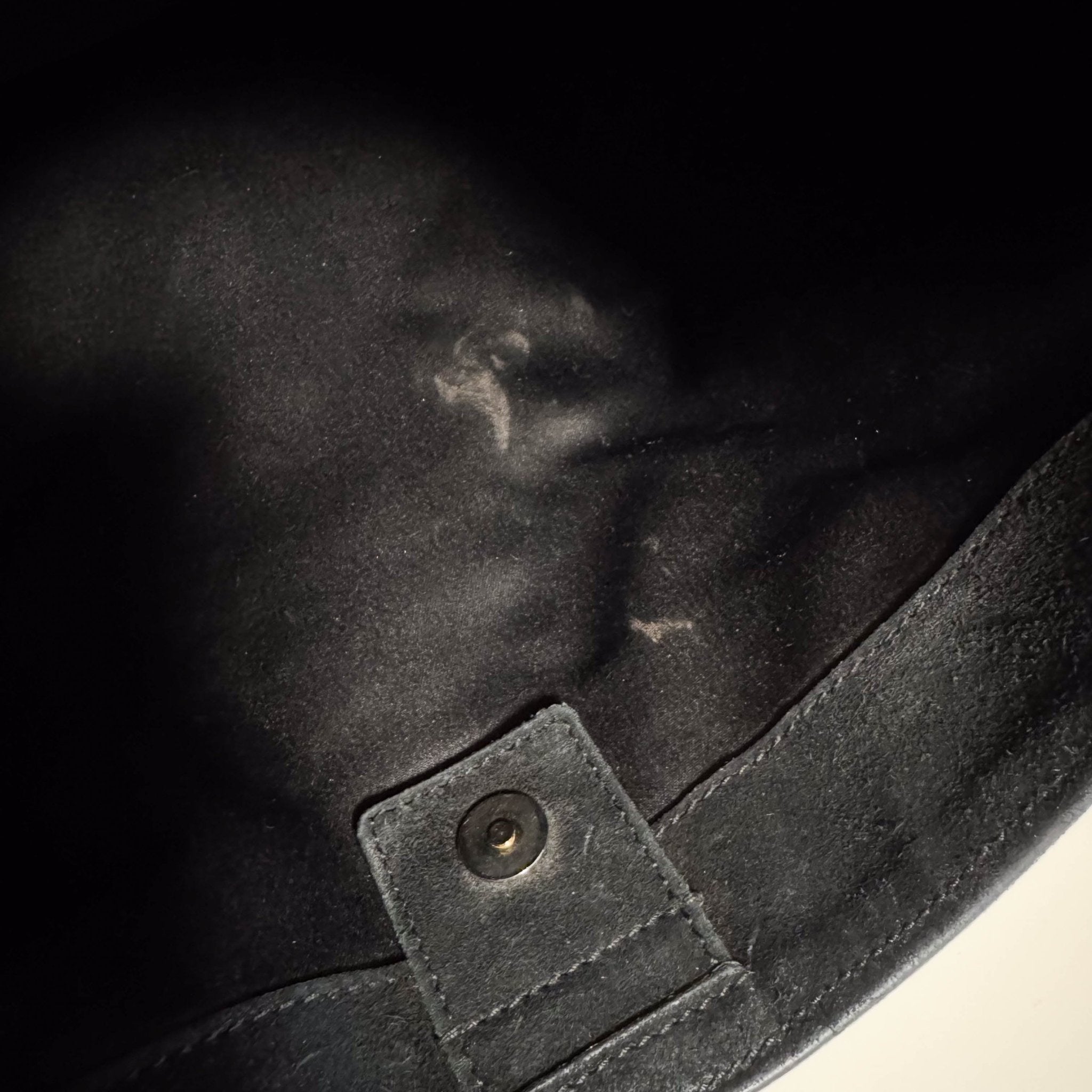 SAINT LAURENT Vintage Mombasa Black Suede/Leather Shoulder Bag, in , Sold by HIVE PRELOVED - Shoulder Bags, ,