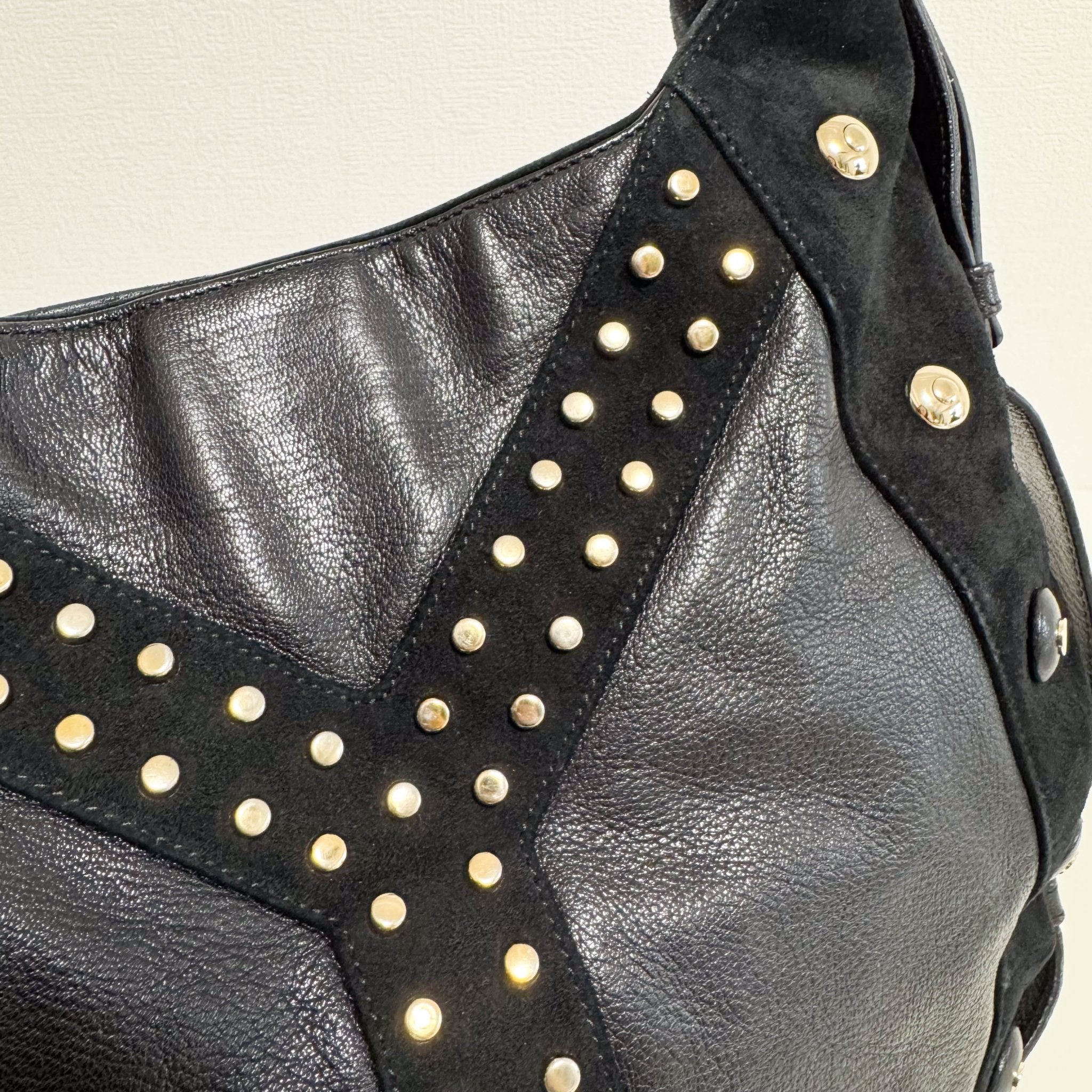 SAINT LAURENT Vintage Mombasa Black Suede/Leather Shoulder Bag, in , Sold by HIVE PRELOVED - Shoulder Bags, ,