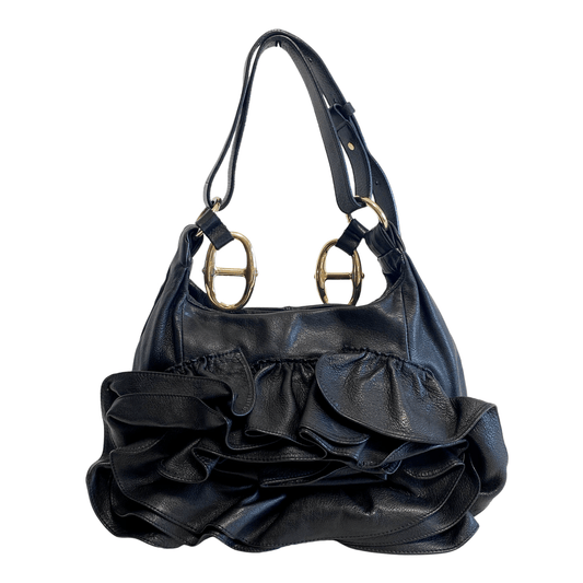 SAINT LAURENT Vintage YSL Black Leather Shoulder Bag, in , Sold by HIVE PRELOVED - Shoulder Bags, ,