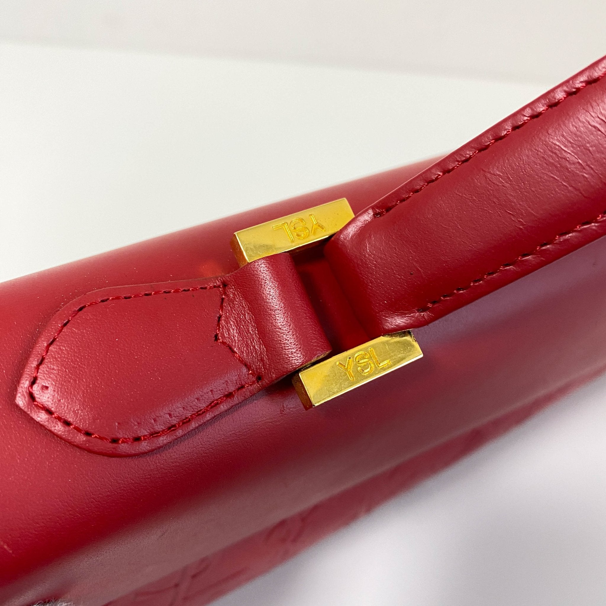 SAINT LAURENT Vintage YSL Red Leather Handbag, in , Sold by HIVE PRELOVED - Handle Bags, ,