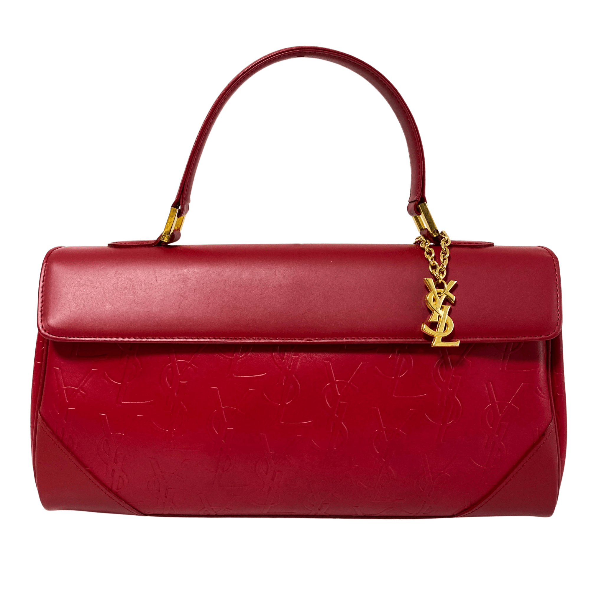 SAINT LAURENT Vintage YSL Red Leather Handbag, in , Sold by HIVE PRELOVED - Handle Bags, ,