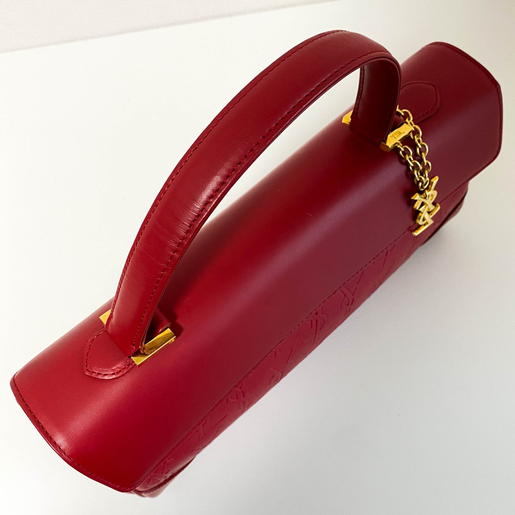 SAINT LAURENT Vintage YSL Red Leather Handbag, in , Sold by HIVE PRELOVED - Handle Bags, ,