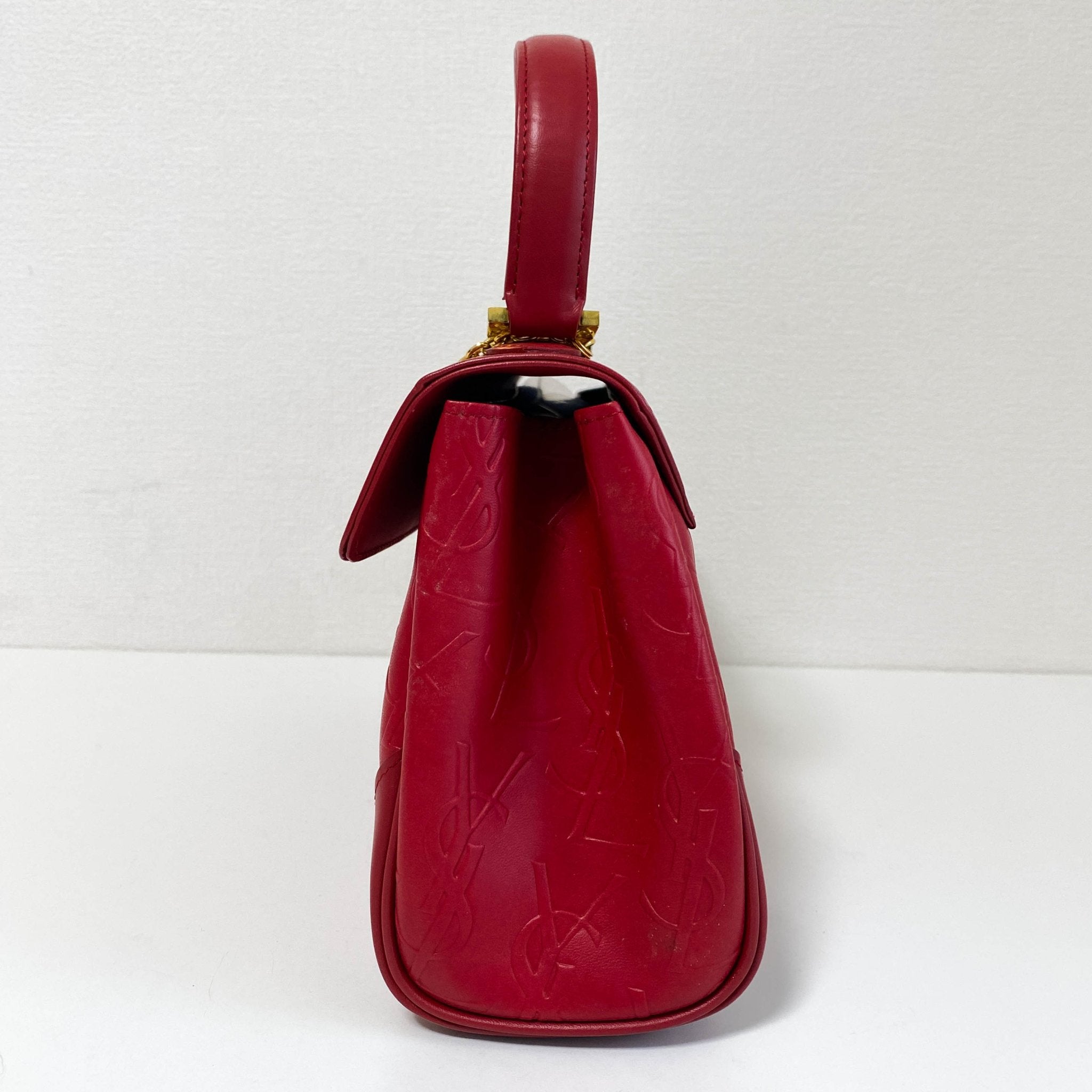 SAINT LAURENT Vintage YSL Red Leather Handbag, in , Sold by HIVE PRELOVED - Handle Bags, ,