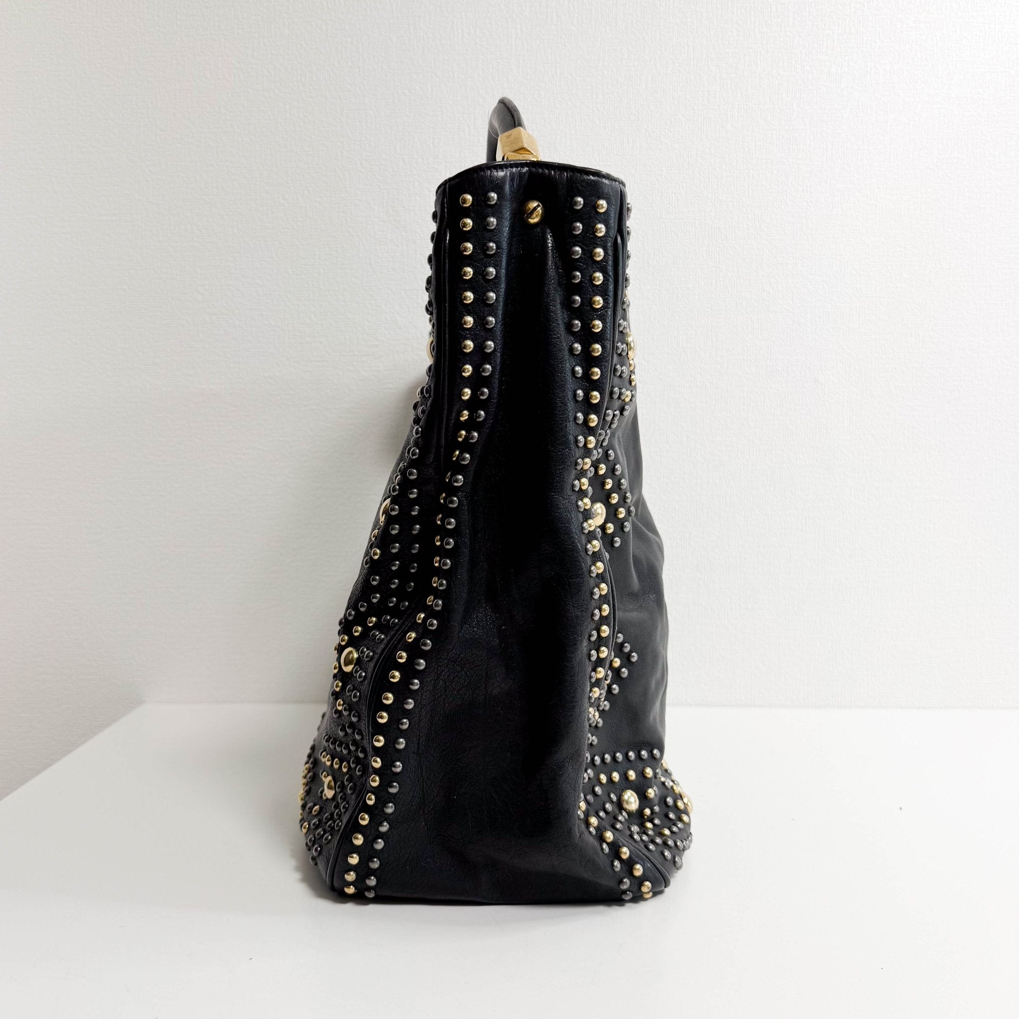 SAINT LAURENT YSL Black Leather Studs Shoulder Bag, in , Sold by HIVE PRELOVED - Shoulder Bags, ,
