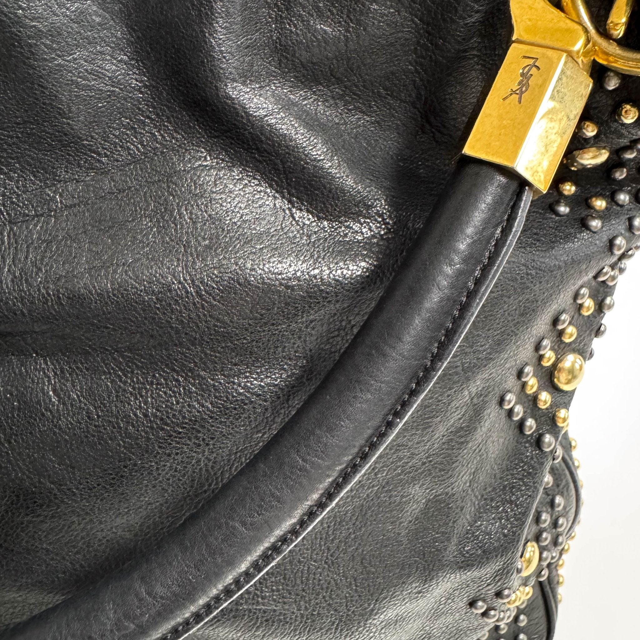 SAINT LAURENT YSL Black Leather Studs Shoulder Bag, in , Sold by HIVE PRELOVED - Shoulder Bags, ,