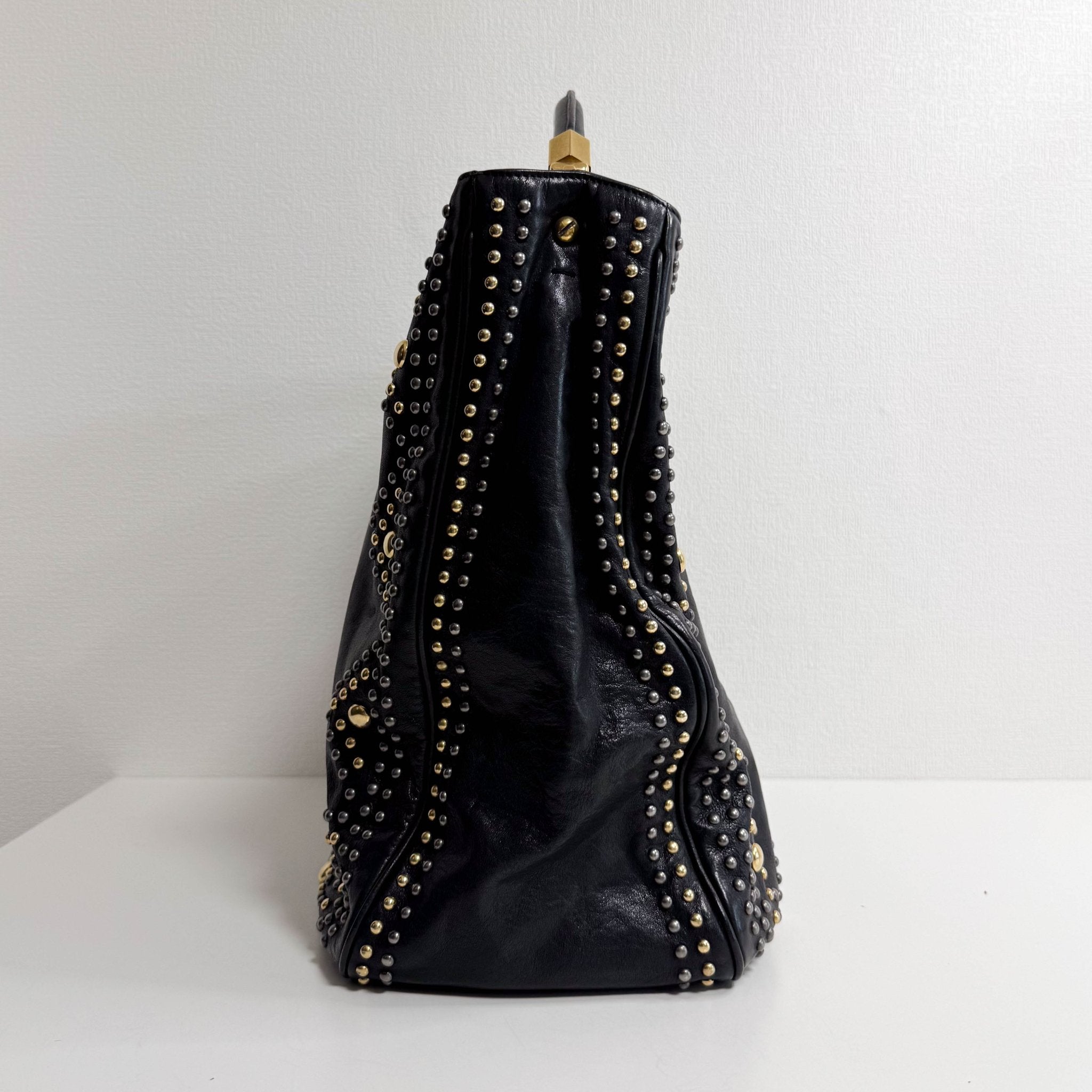 SAINT LAURENT YSL Black Leather Studs Shoulder Bag, in , Sold by HIVE PRELOVED - Shoulder Bags, ,