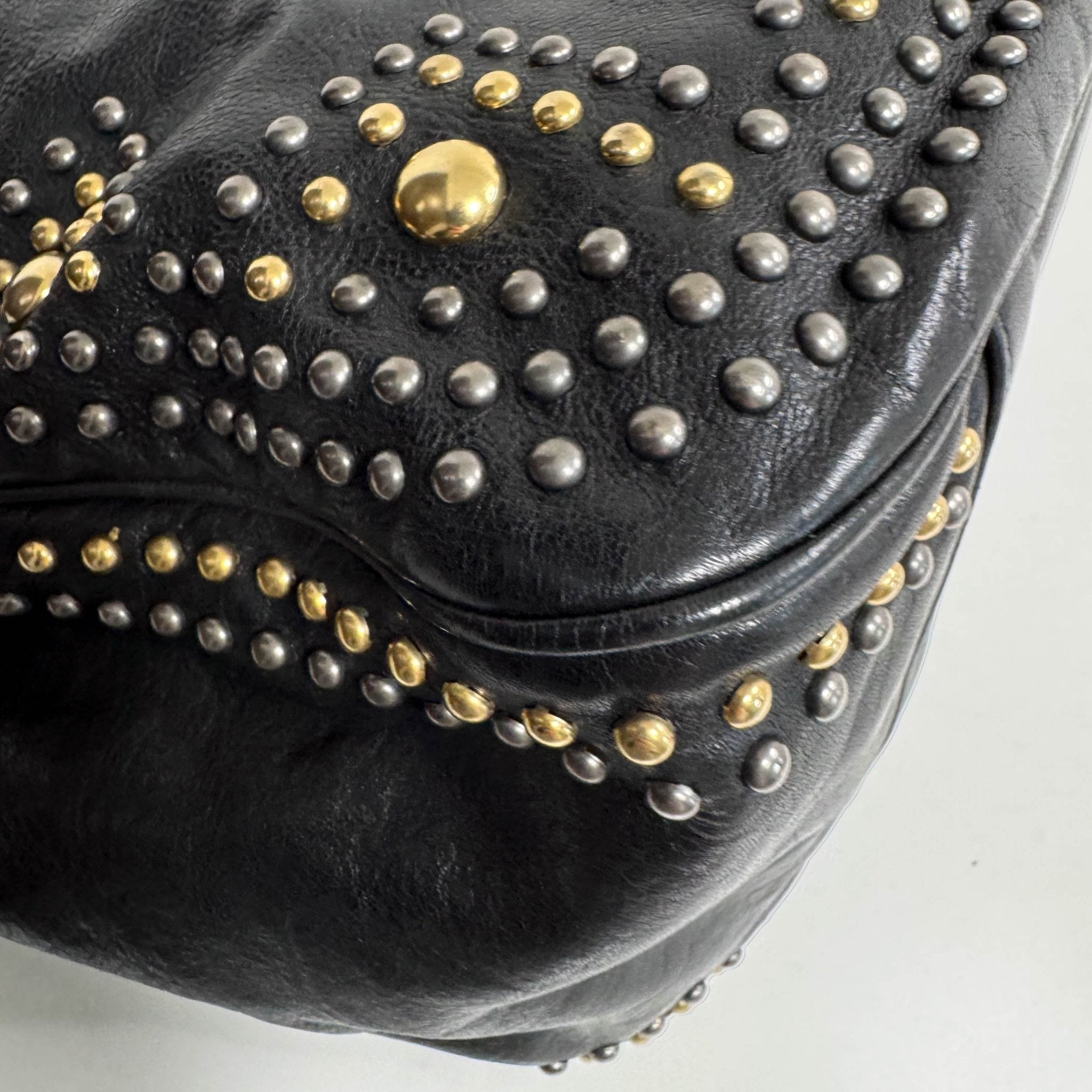 SAINT LAURENT YSL Black Leather Studs Shoulder Bag, in , Sold by HIVE PRELOVED - Shoulder Bags, ,