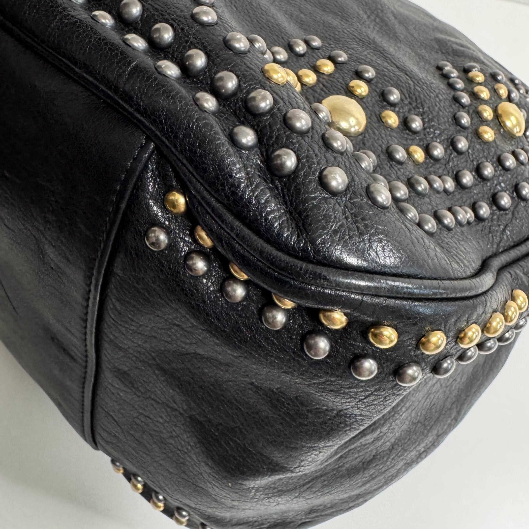 SAINT LAURENT YSL Black Leather Studs Shoulder Bag, in , Sold by HIVE PRELOVED - Shoulder Bags, ,