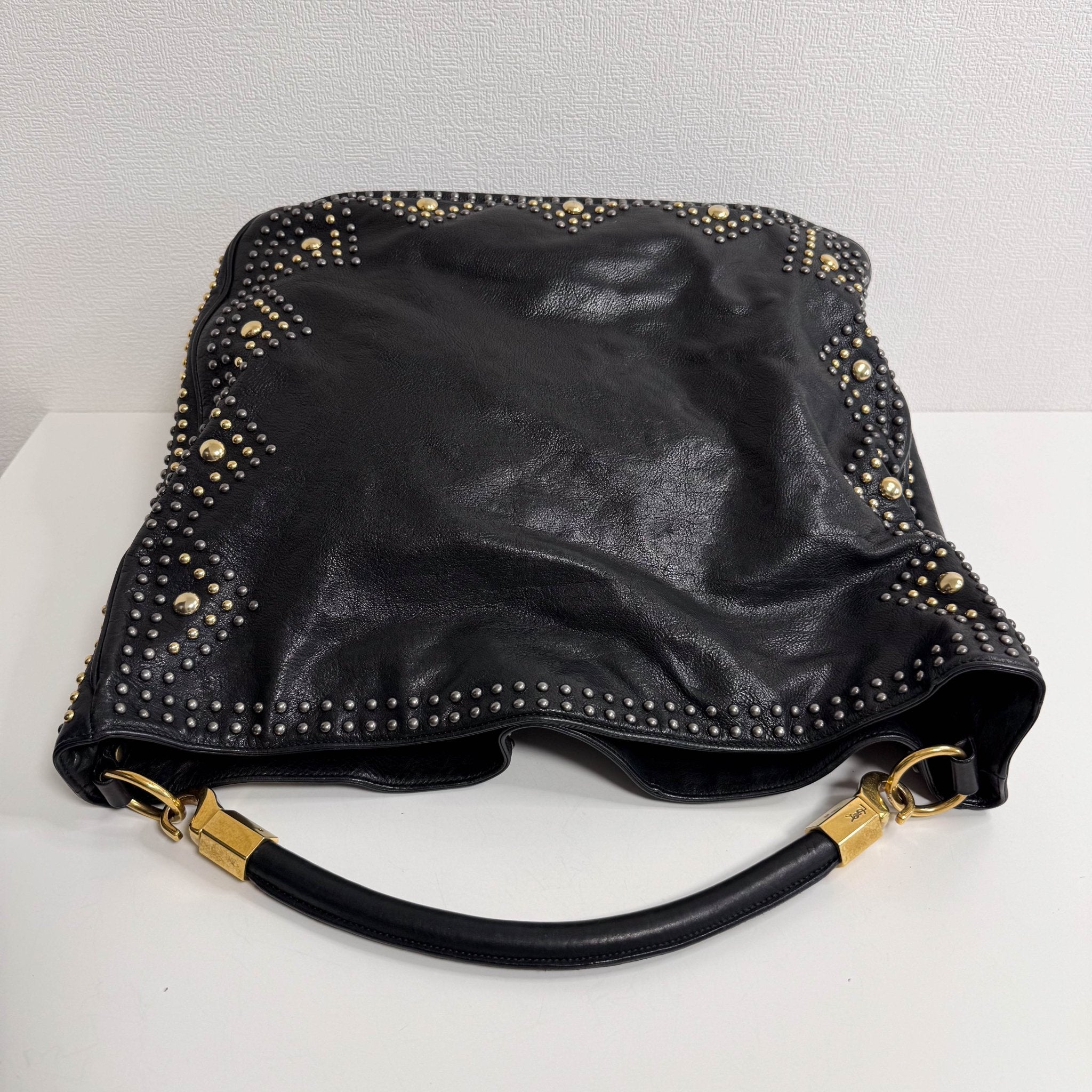 SAINT LAURENT YSL Black Leather Studs Shoulder Bag, in , Sold by HIVE PRELOVED - Shoulder Bags, ,