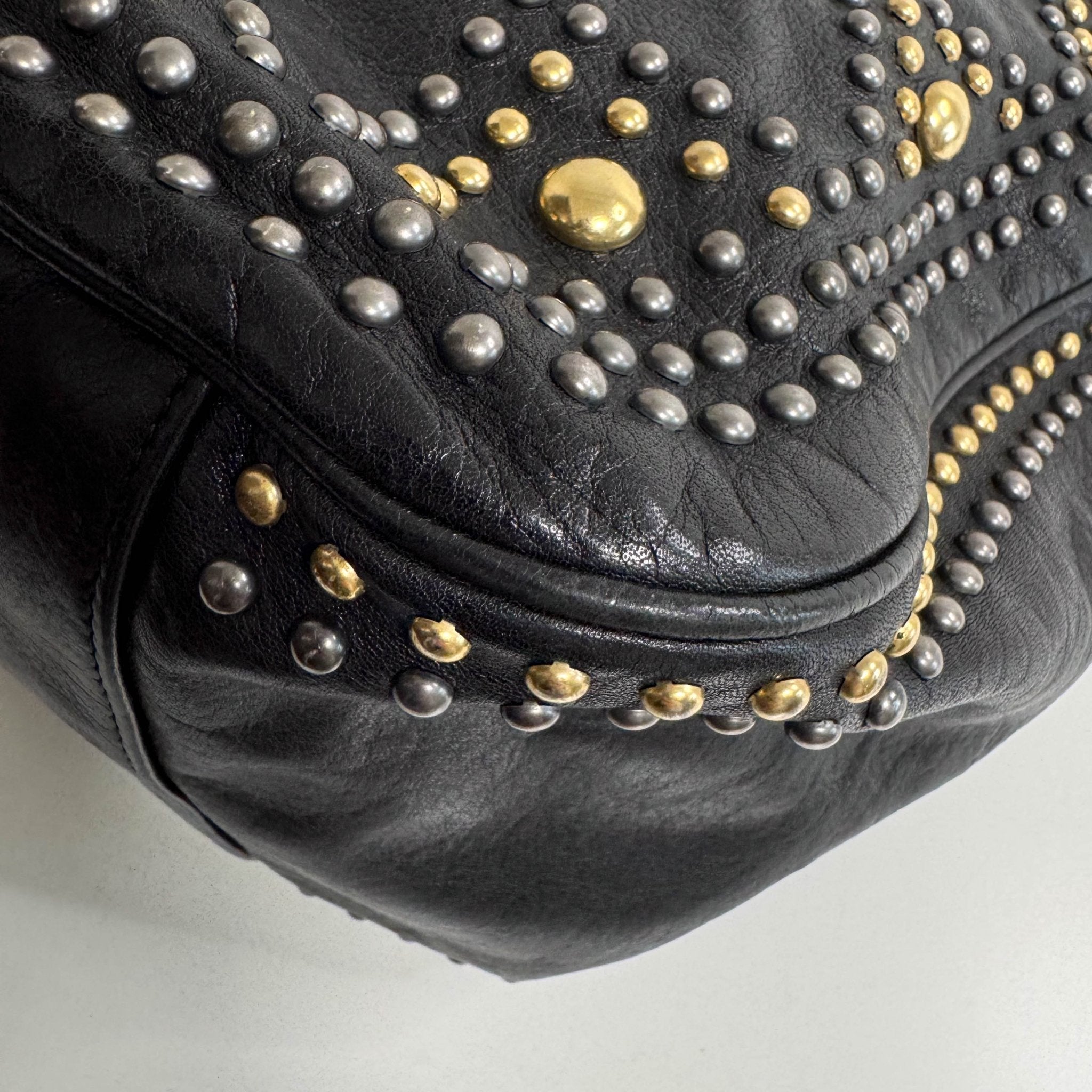 SAINT LAURENT YSL Black Leather Studs Shoulder Bag, in , Sold by HIVE PRELOVED - Shoulder Bags, ,