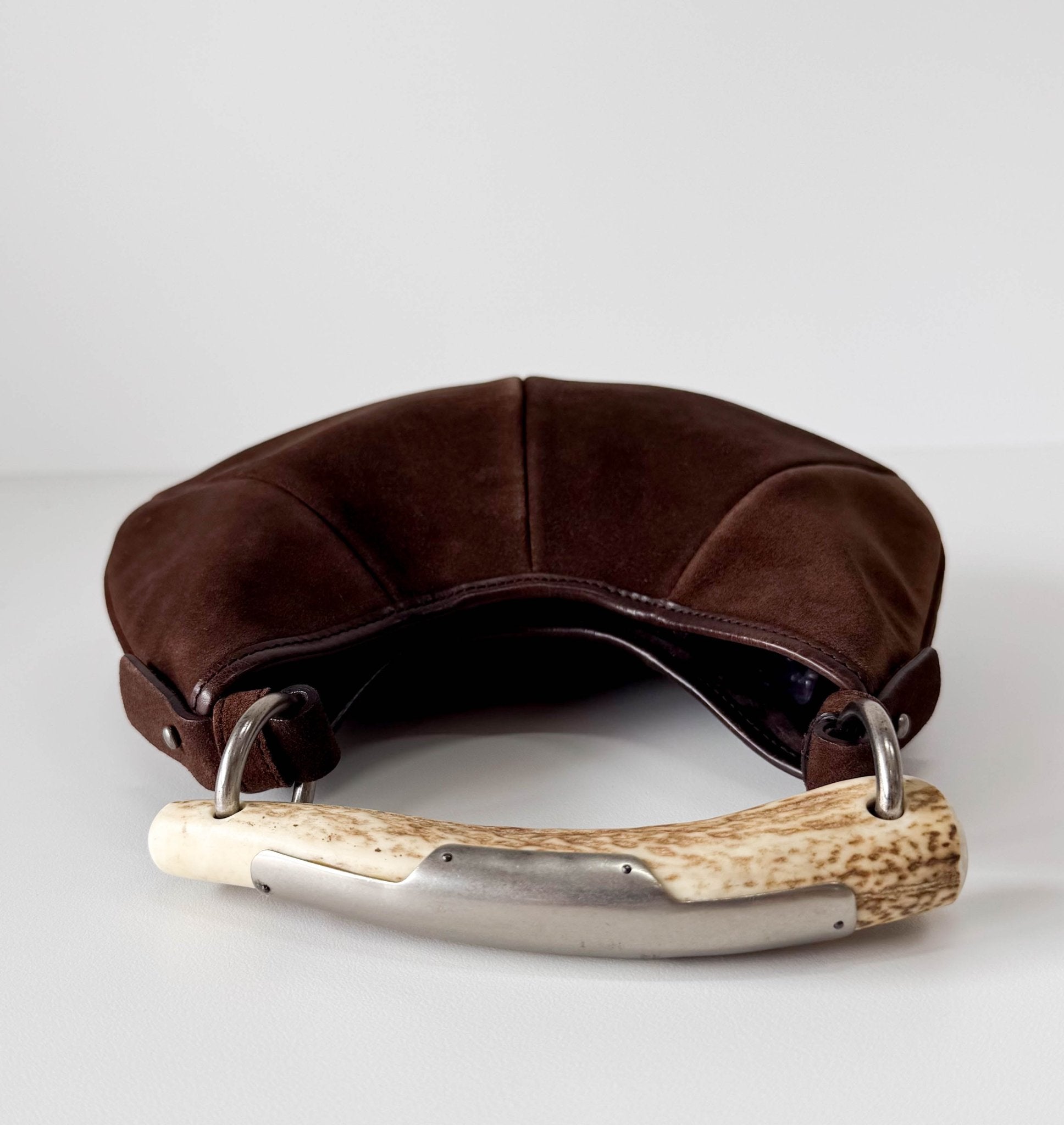 SAINT LAURENT YSL Mini Brown Suede Mombasa Hand Bag, in , Sold by HIVE PRELOVED - Handle Bags, ,