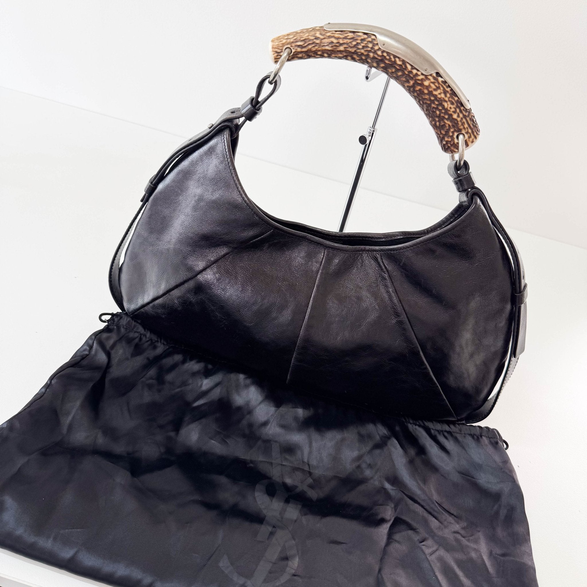 SAINT LAURENT YSL Mombasa Black Leather Shoulder Bag, in , Sold by HIVE PRELOVED - Shoulder Bags, ,