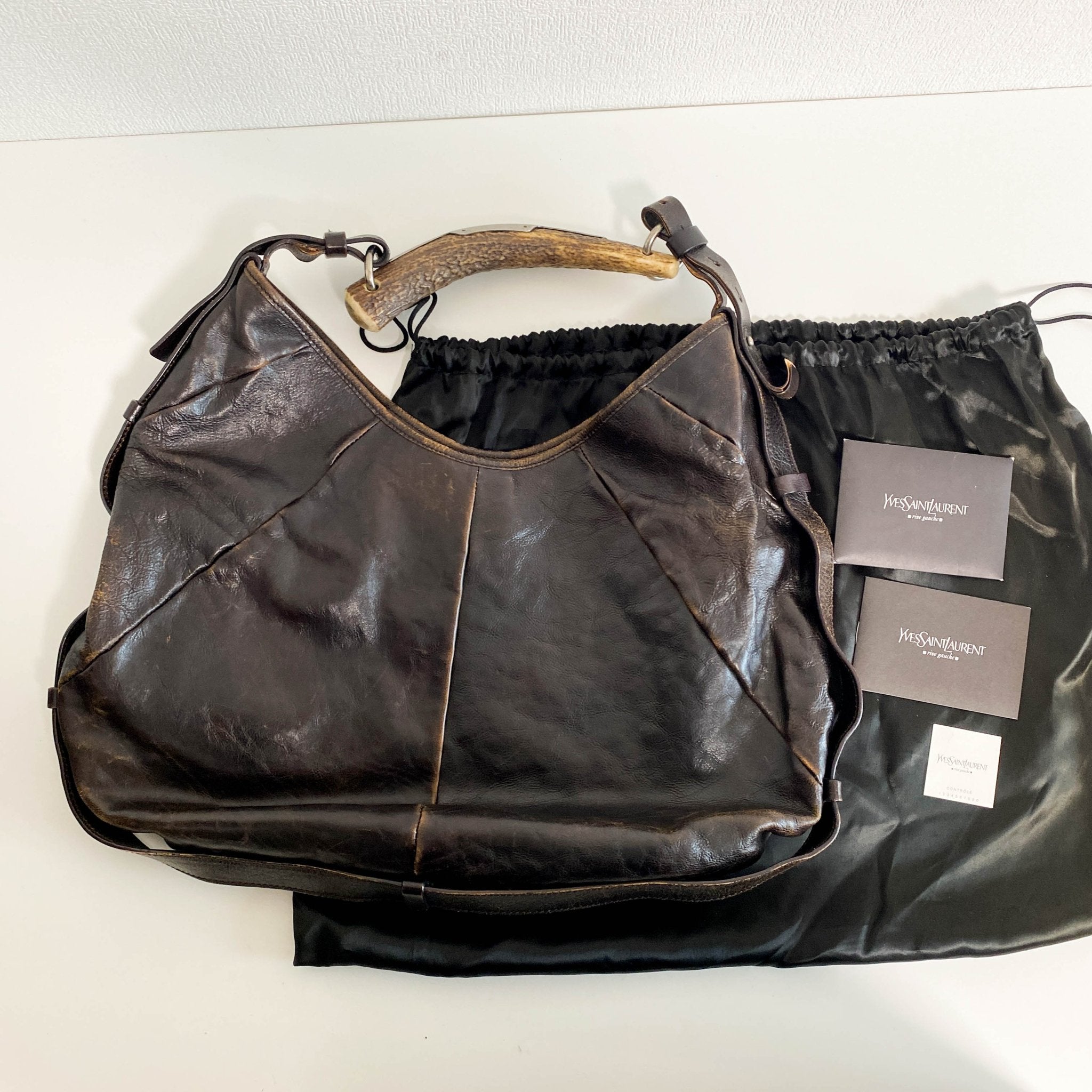 SAINT LAURENT YSL Mombasa Brown Leather Shoulder Bag, in , Sold by HIVE PRELOVED - Shoulder Bags, ,