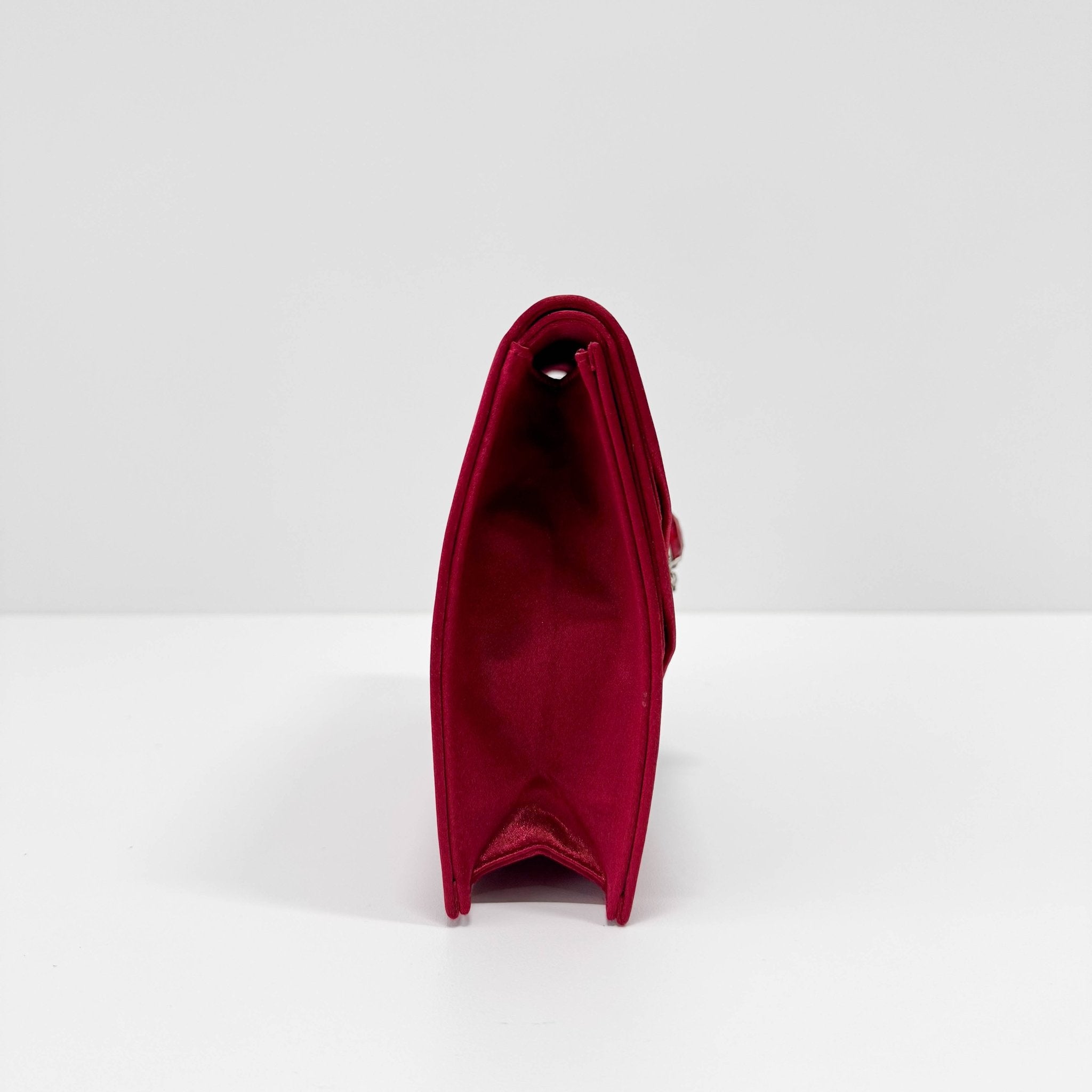 SAINT LAURENT YSL Red Satin Evening Clutch Bag, in , Sold by HIVE PRELOVED - Clutch bags, ,