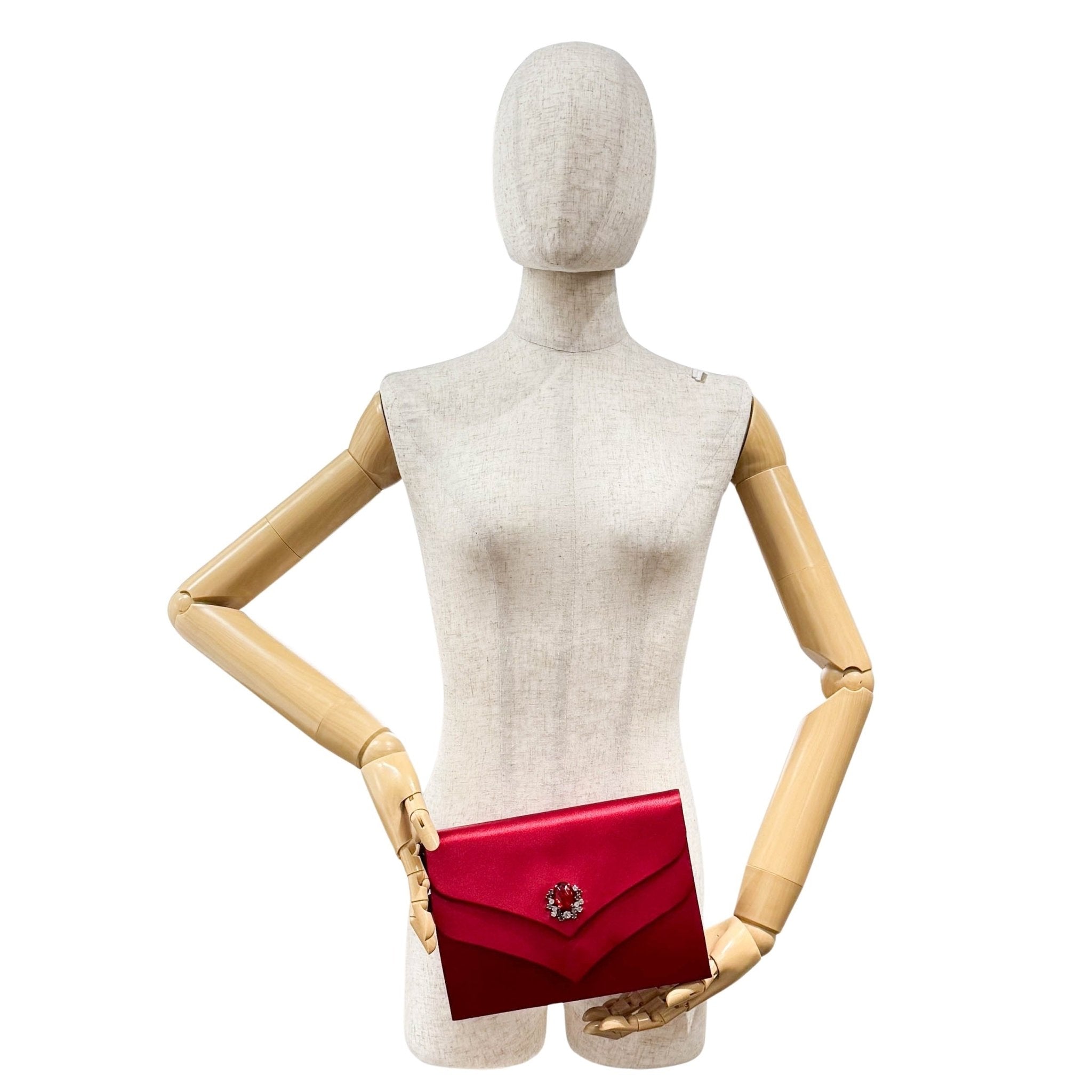 SAINT LAURENT YSL Red Satin Evening Clutch Bag, in , Sold by HIVE PRELOVED - Clutch bags, ,
