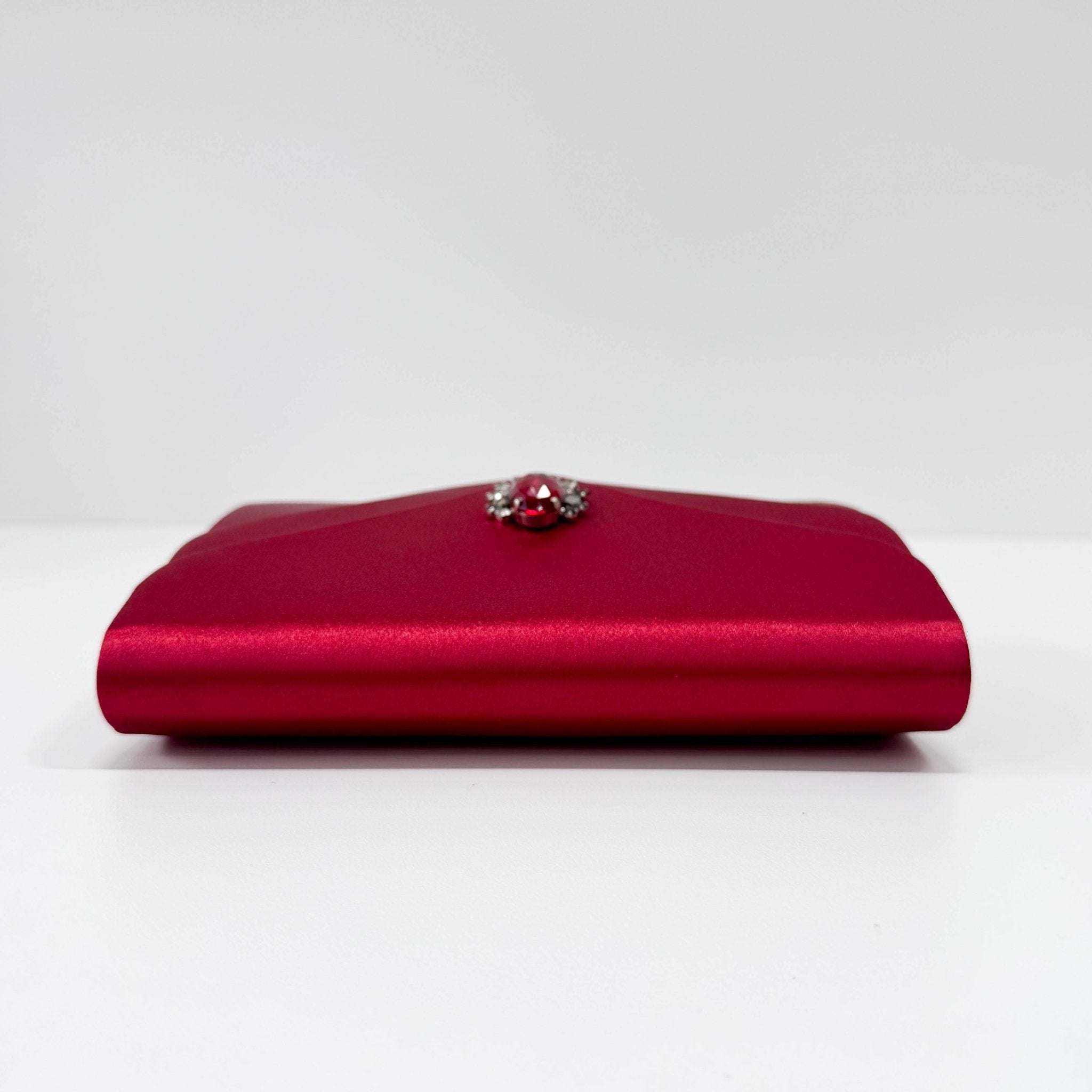 SAINT LAURENT YSL Red Satin Evening Clutch Bag, in , Sold by HIVE PRELOVED - Clutch bags, ,