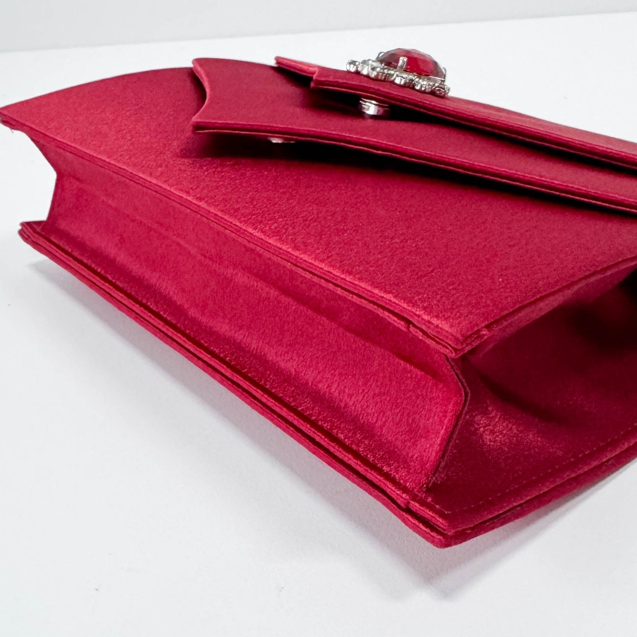SAINT LAURENT YSL Red Satin Evening Clutch Bag, in , Sold by HIVE PRELOVED - Clutch bags, ,