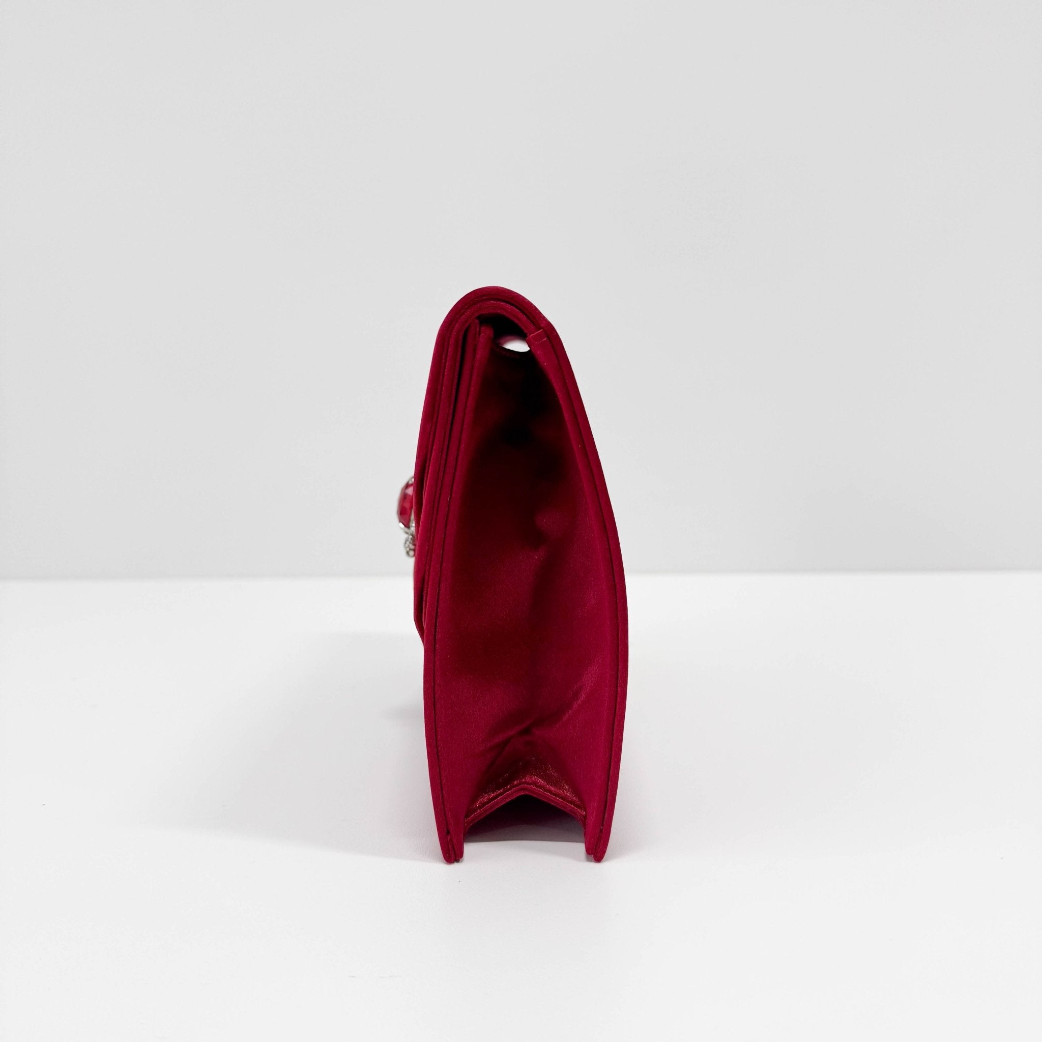 SAINT LAURENT YSL Red Satin Evening Clutch Bag, in , Sold by HIVE PRELOVED - Clutch bags, ,