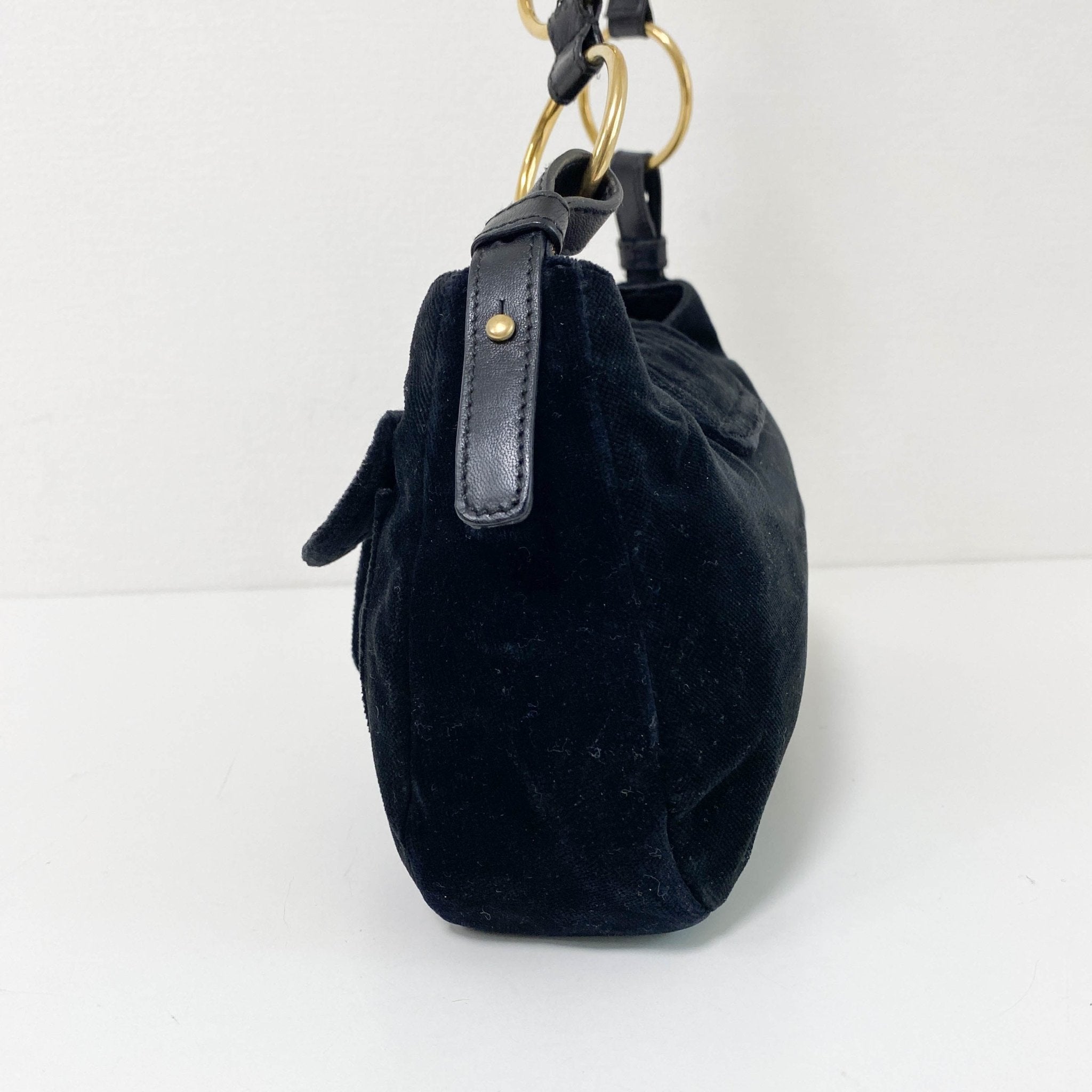 SAINT LAURENT YSL Rive Gauche Black Velvet Shoulder Bag, in , Sold by HIVE PRELOVED - Shoulder Bags, ,