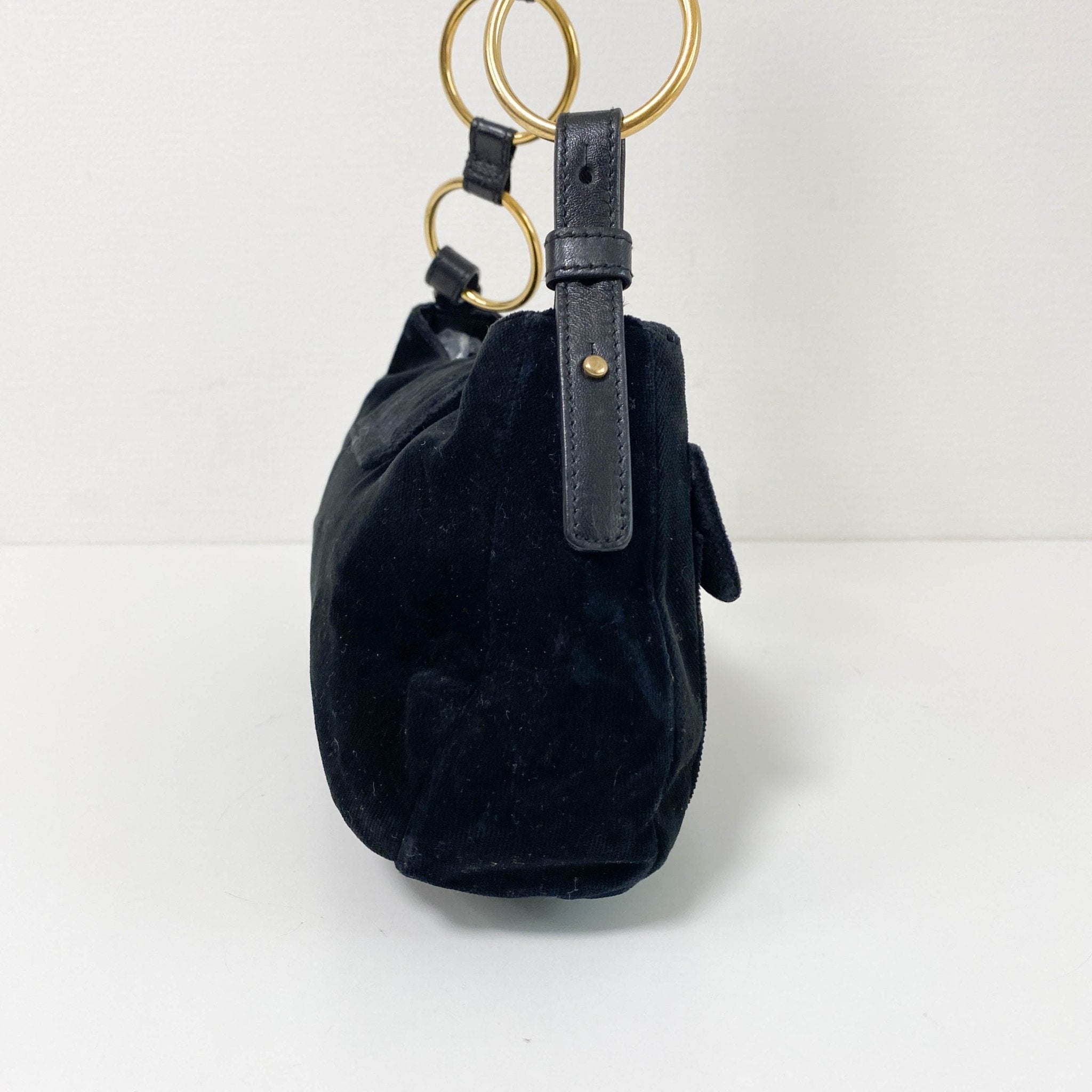 SAINT LAURENT YSL Rive Gauche Black Velvet Shoulder Bag, in , Sold by HIVE PRELOVED - Shoulder Bags, ,