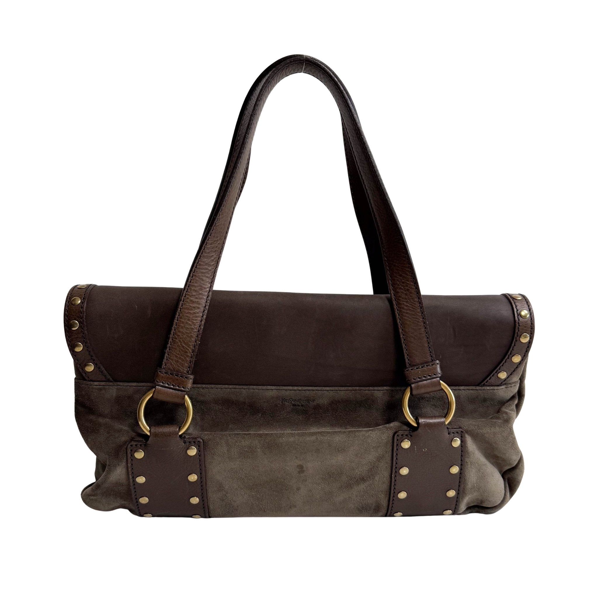 SAINT LAURENT YSL Rive Gauche Brown Suede Shoulder Bag, in , Sold by HIVE PRELOVED - Shoulder Bags, ,