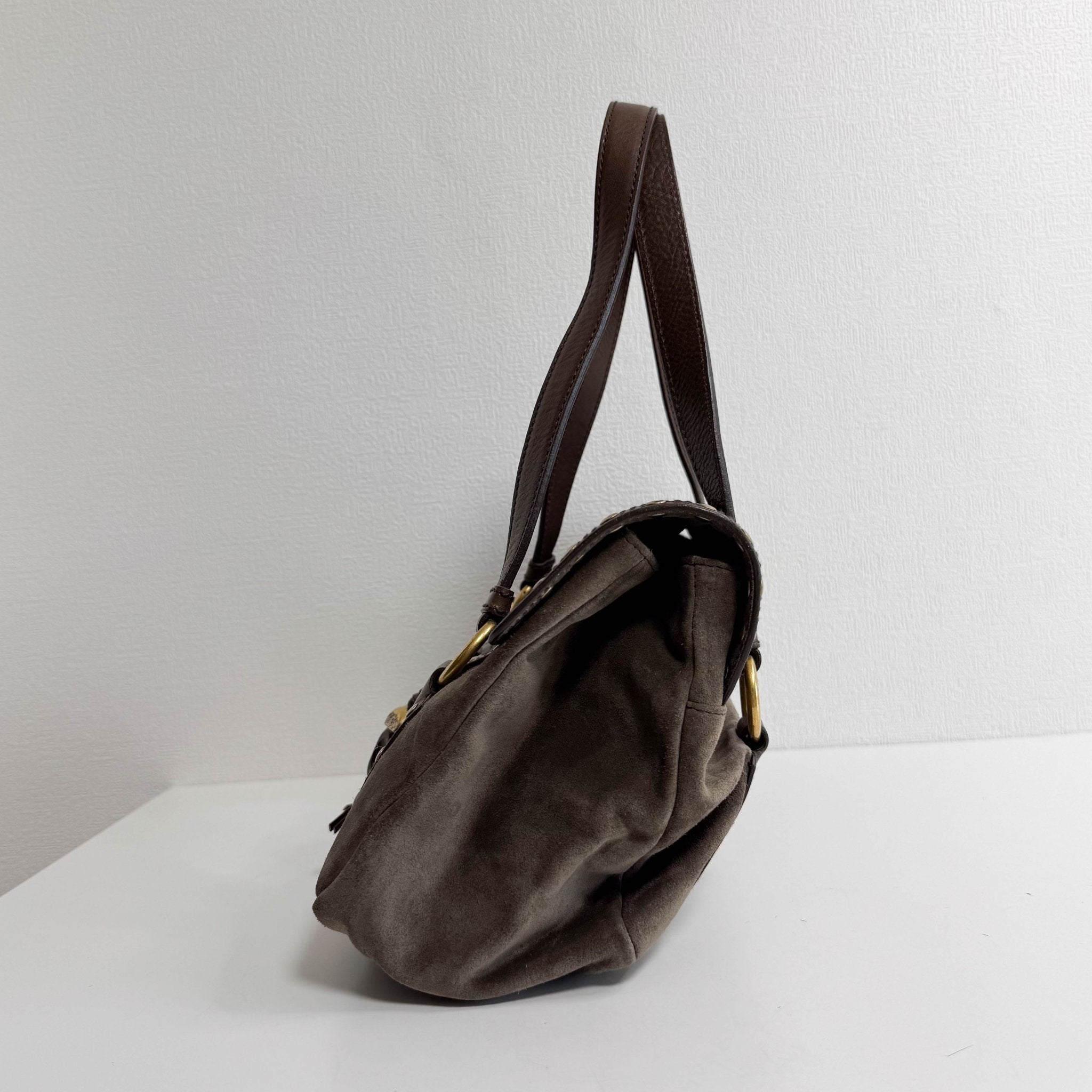 SAINT LAURENT YSL Rive Gauche Brown Suede Shoulder Bag, in , Sold by HIVE PRELOVED - Shoulder Bags, ,