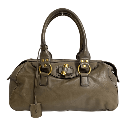 SAINT LAURENT YSL Rive Gauche Khaki Leather Shoulder Bag, in , Sold by HIVE PRELOVED - Shoulder Bags, ,