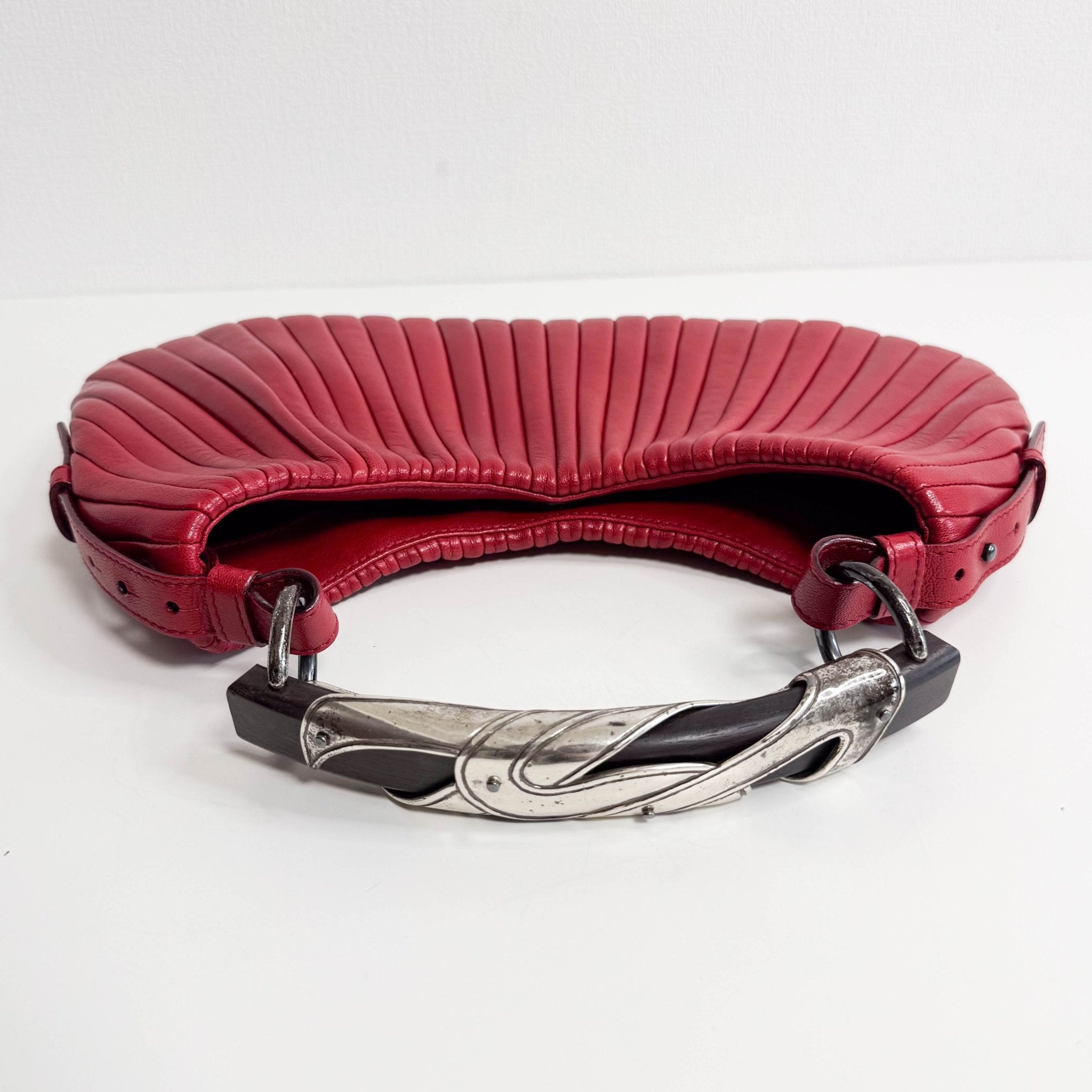 SAINT LAURENT YSL Rive Gauche Lambskin Leather Hand Bag Red, in , Sold by HIVE PRELOVED - Shoulder Bags, ,