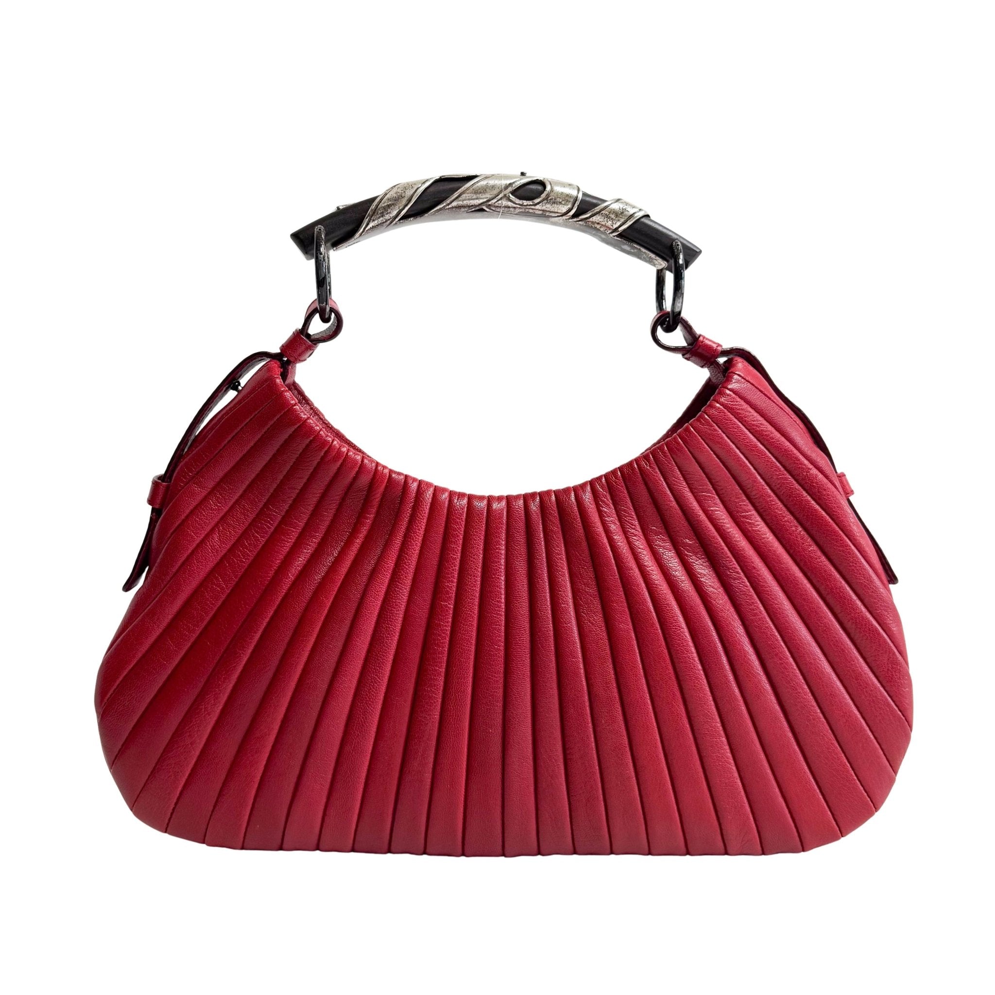 SAINT LAURENT YSL Rive Gauche Lambskin Leather Hand Bag Red, in , Sold by HIVE PRELOVED - Shoulder Bags, ,